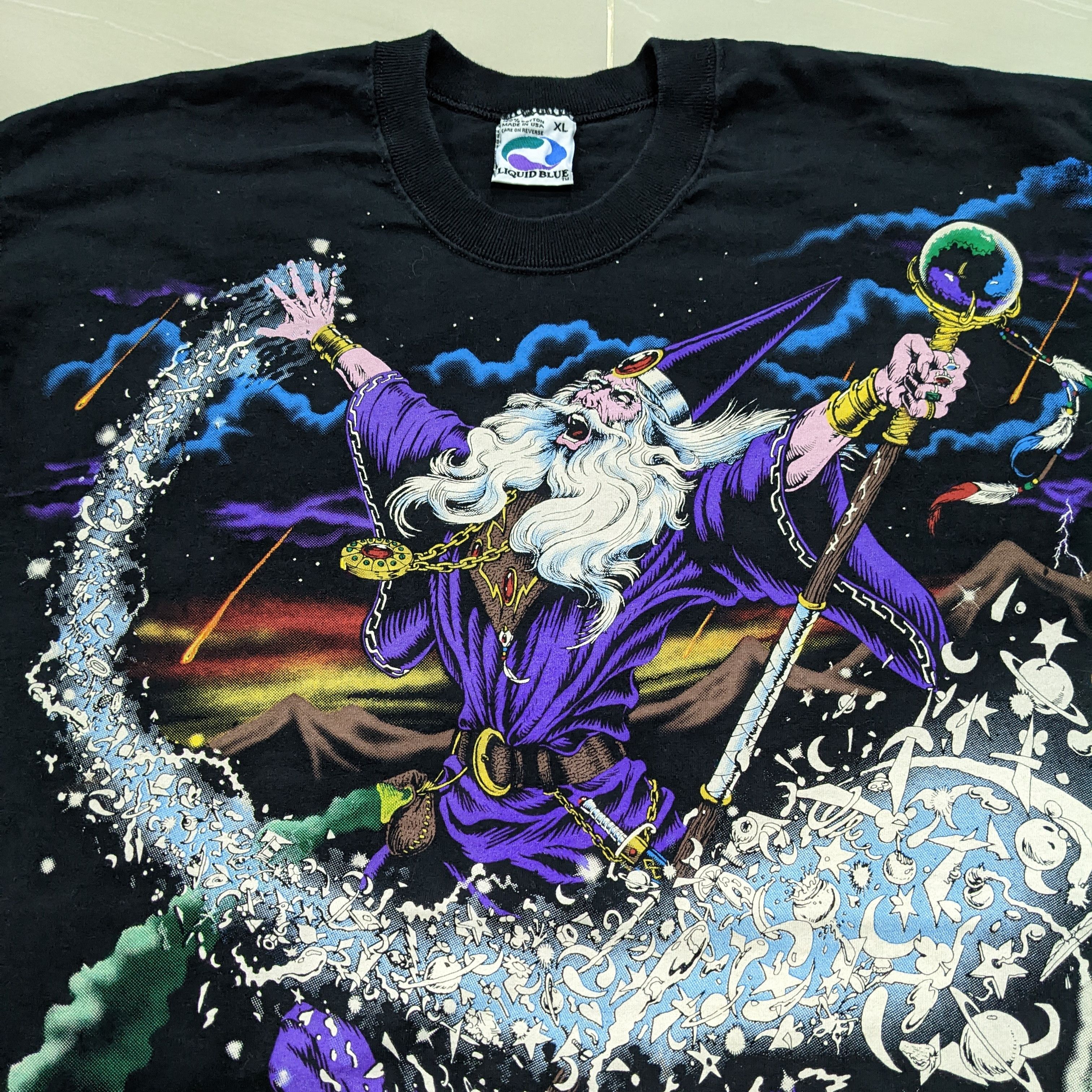 Liquid Blue VINTAGE 1994 LIQUID BLUE WIZARD AOP TEE SHIRT XL Size US XL / EU 56 / 4 - 3 Thumbnail