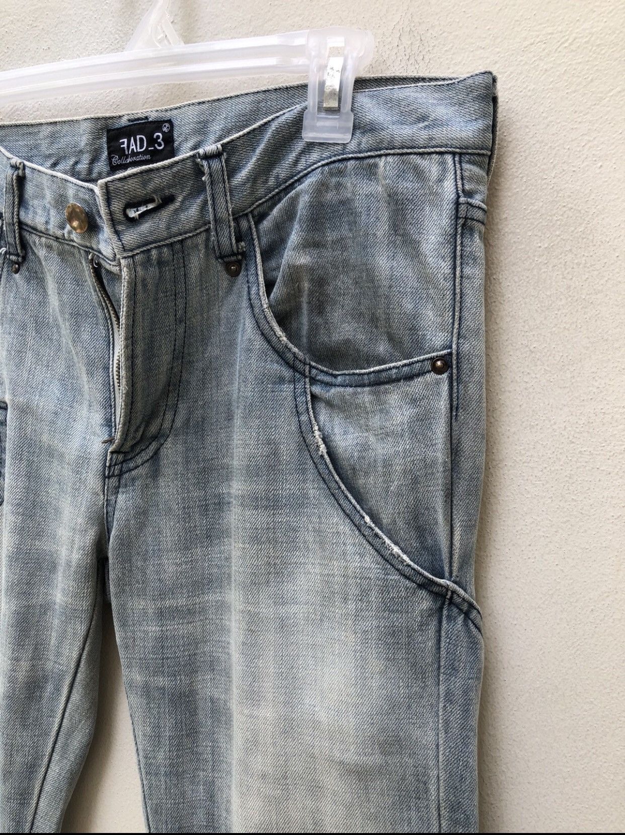Fad Three FAD 3 Japan Multiple Pocket Faded Denim Jeans Size US 31 - 12 Thumbnail