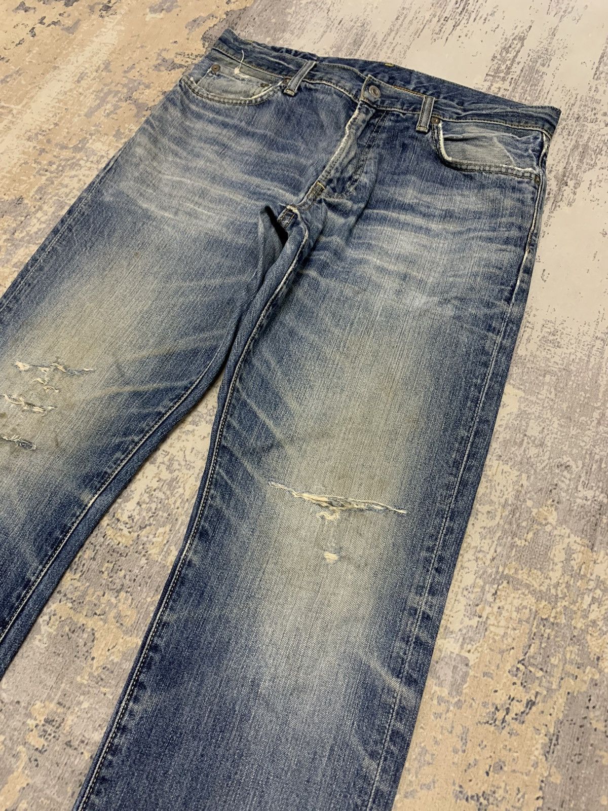 Japanese Brand Japanese Uniqlo Undercover Style Distressed Denim Jeans Size US 33 - 3 Thumbnail