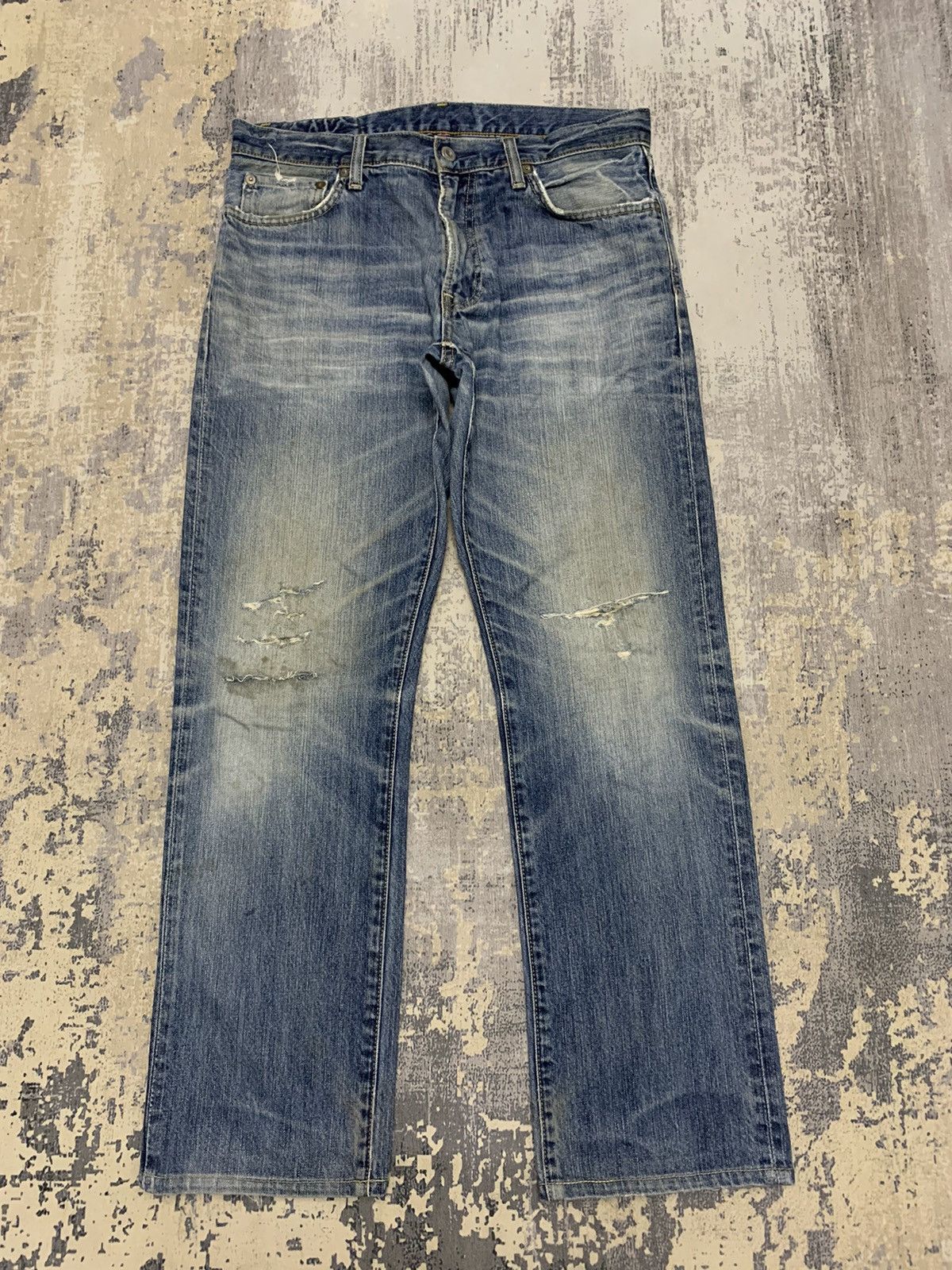 Japanese Brand Japanese Uniqlo Undercover Style Distressed Denim Jeans Size US 33 - 1 Thumbnail