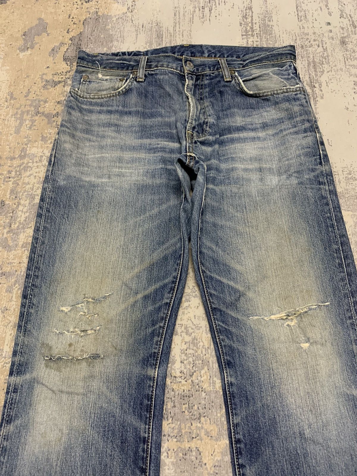 Japanese Brand Japanese Uniqlo Undercover Style Distressed Denim Jeans Size US 33 - 4 Thumbnail