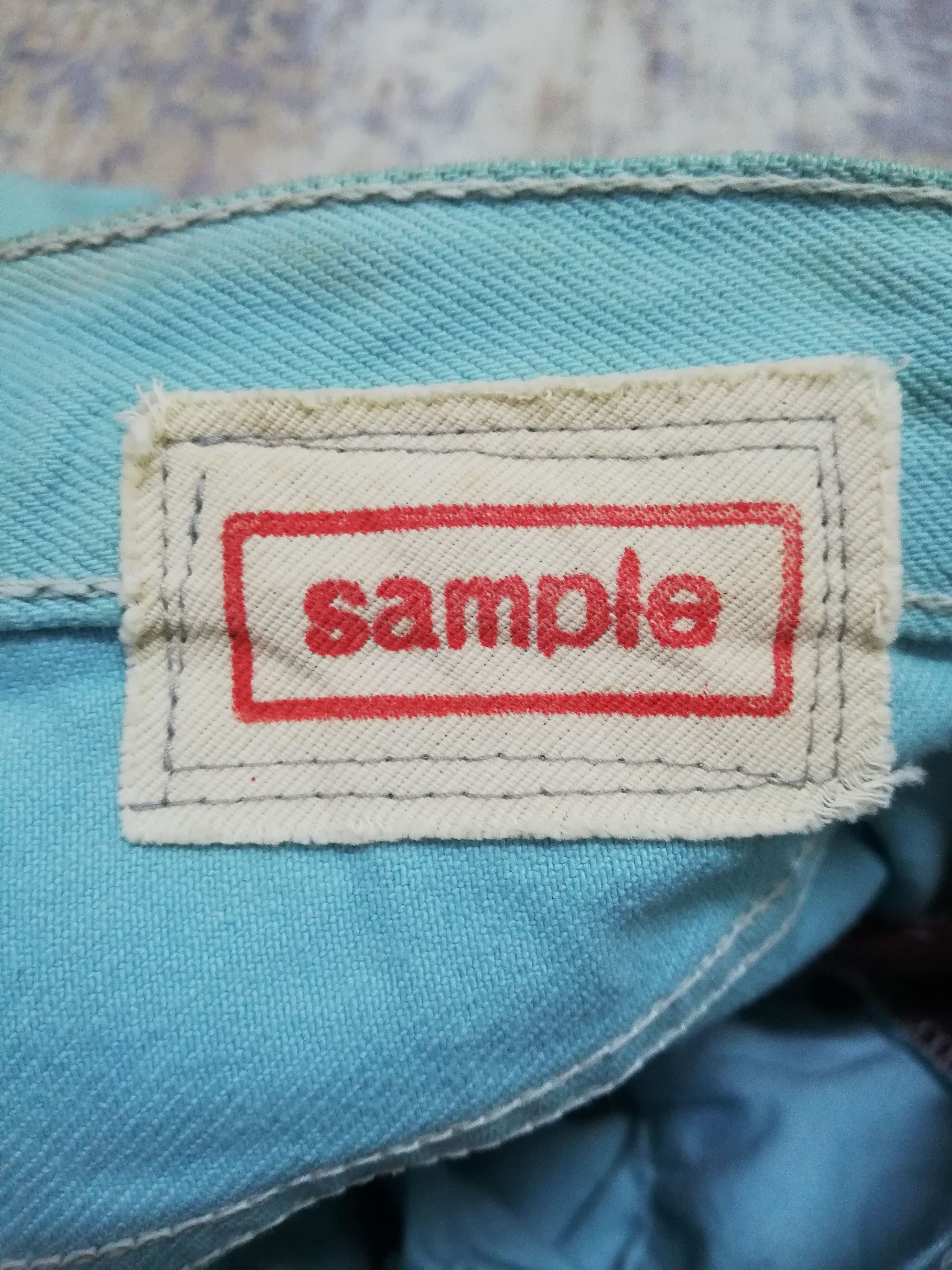 Levi's Vtg Levi's 501 Sample Turquoise Jeans w/ Lace Side Panels Size US 29 - 16 Thumbnail
