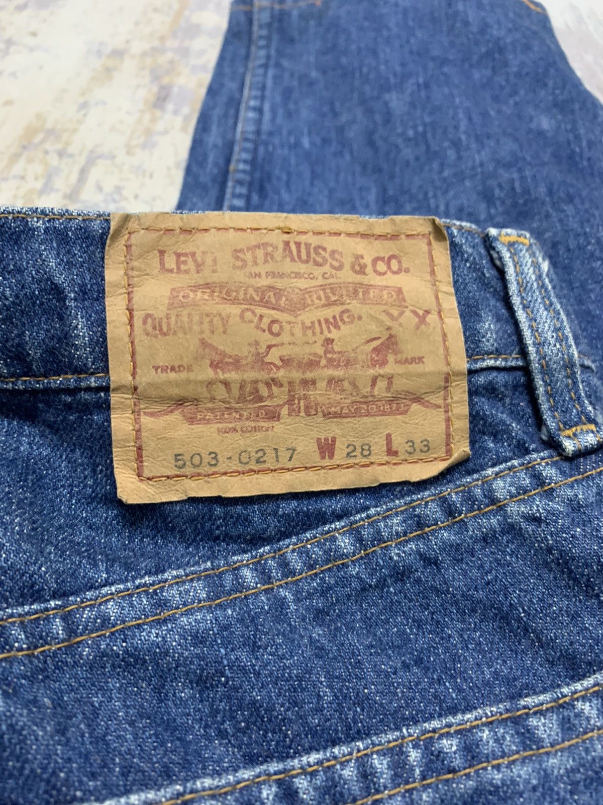 Levi's Vintage Levi’s 503 Straight Leg Blue Wash Jeans 27x29.5 Size US 27 - 11 Thumbnail