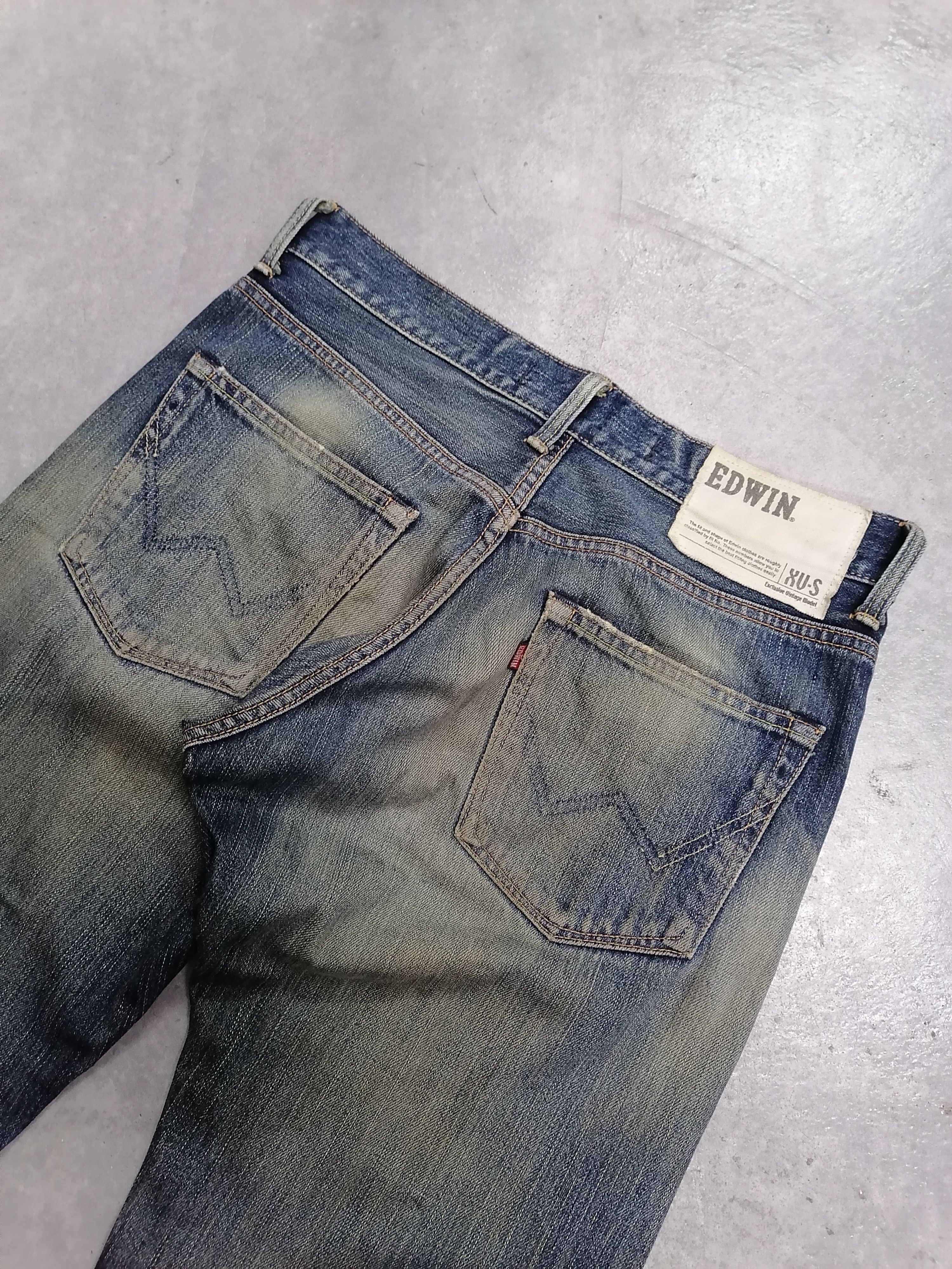 Japanese Brand Trashed Edwin Distressed Erd Denim Jeans Size US 31 - 7 Thumbnail