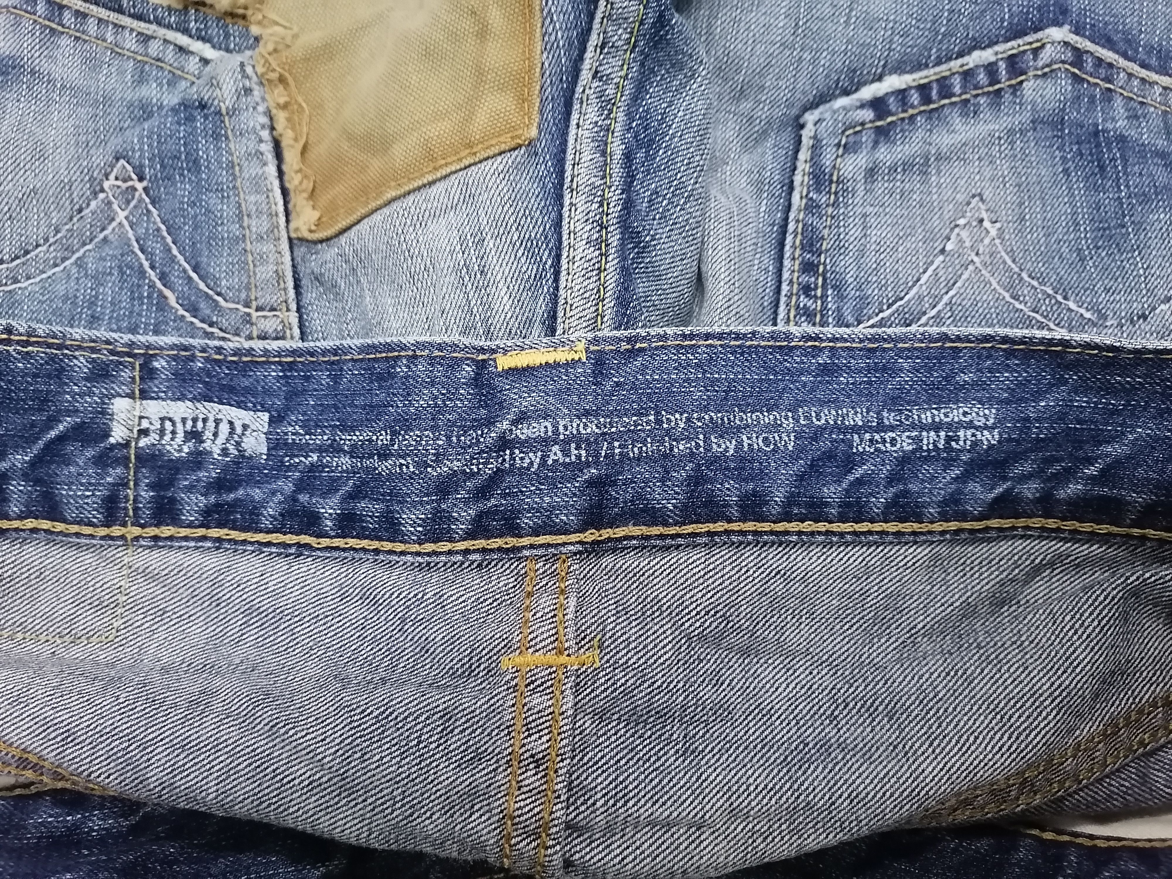 Japanese Brand Made In Japan Edwin Patchwork Distressed Denim Pants Size US 30 / EU 46 - 11 Thumbnail