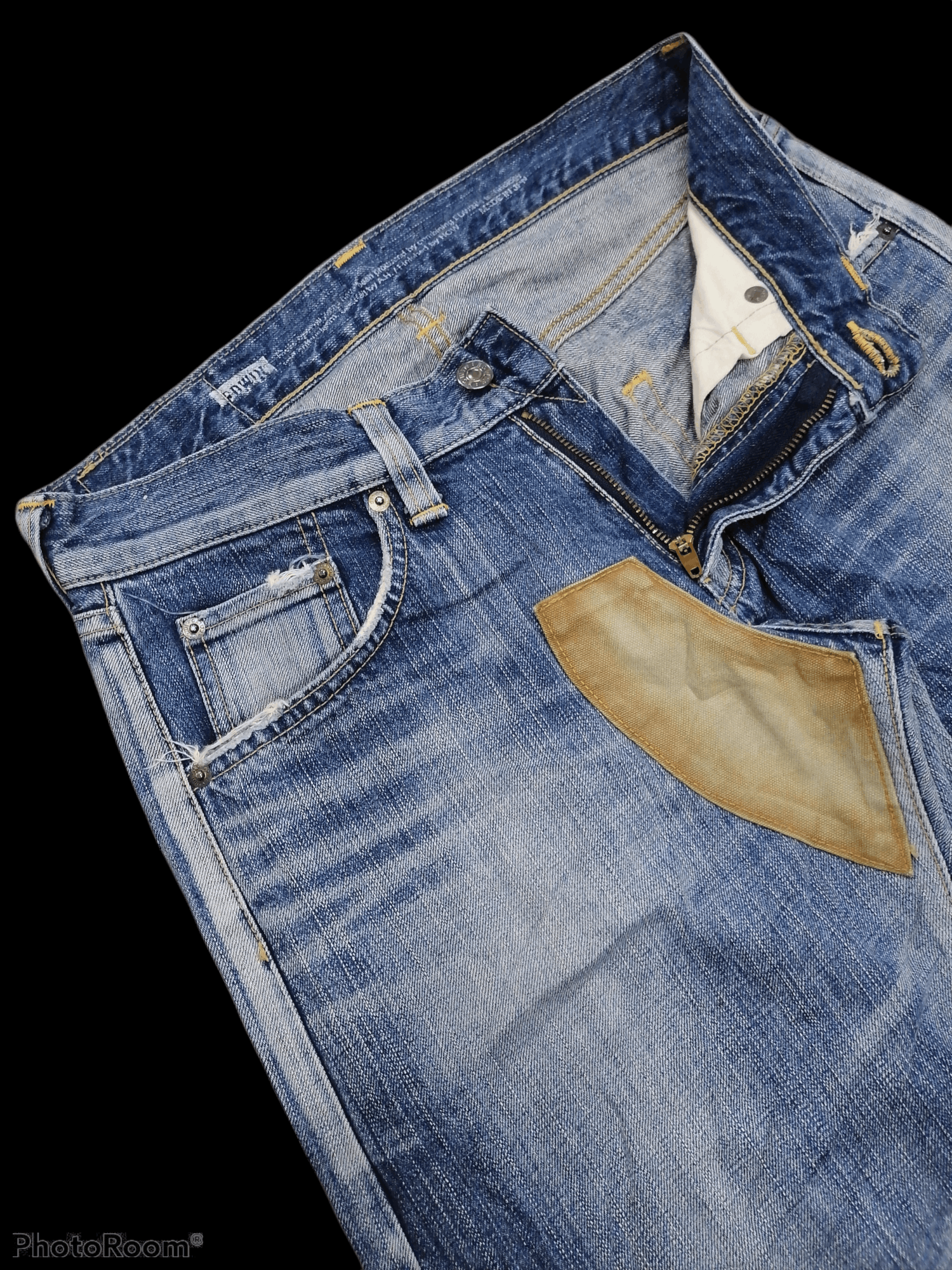 Japanese Brand Made In Japan Edwin Patchwork Distressed Denim Pants Size US 30 / EU 46 - 5 Thumbnail