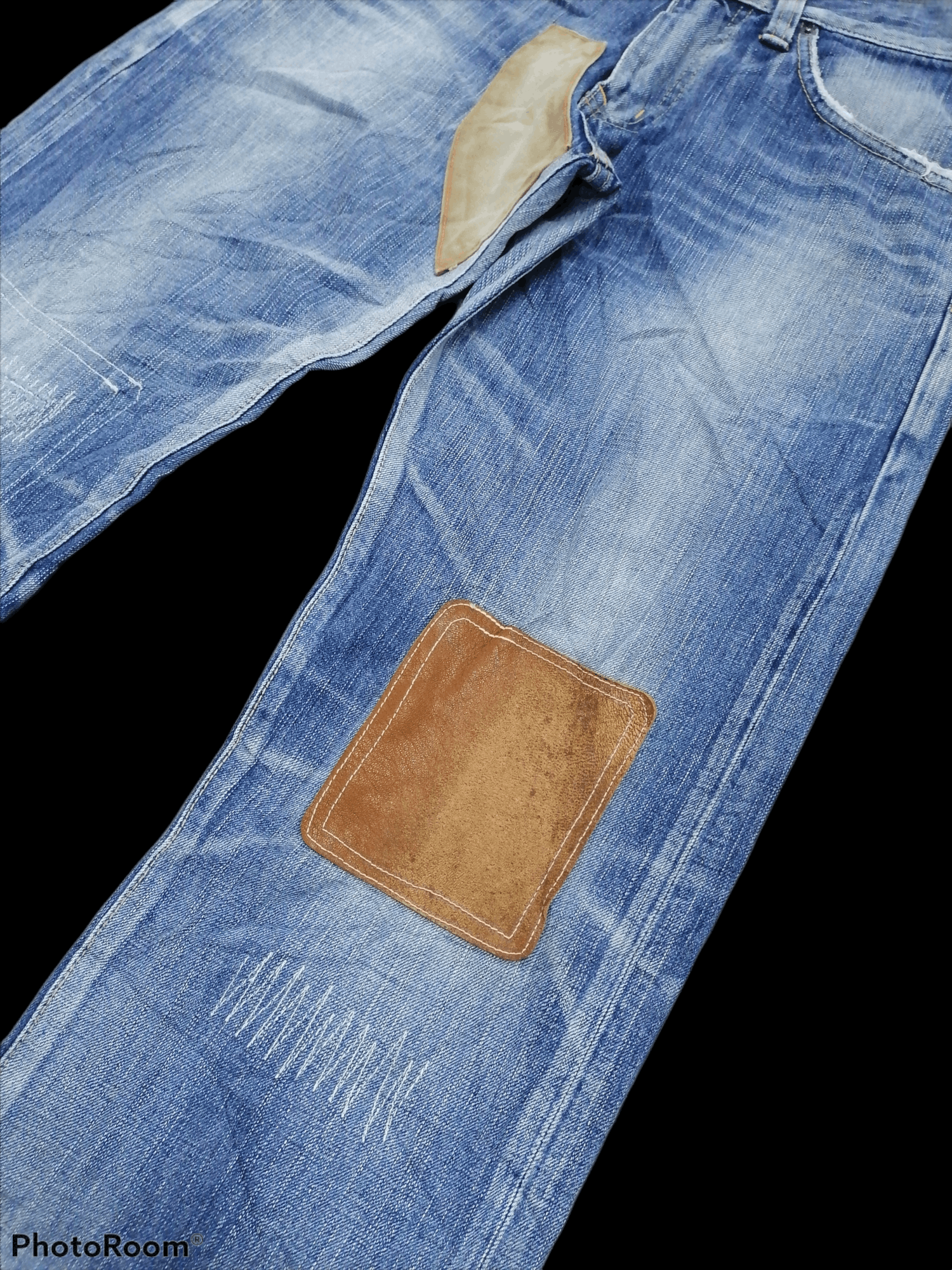 Japanese Brand Made In Japan Edwin Patchwork Distressed Denim Pants Size US 30 / EU 46 - 3 Thumbnail
