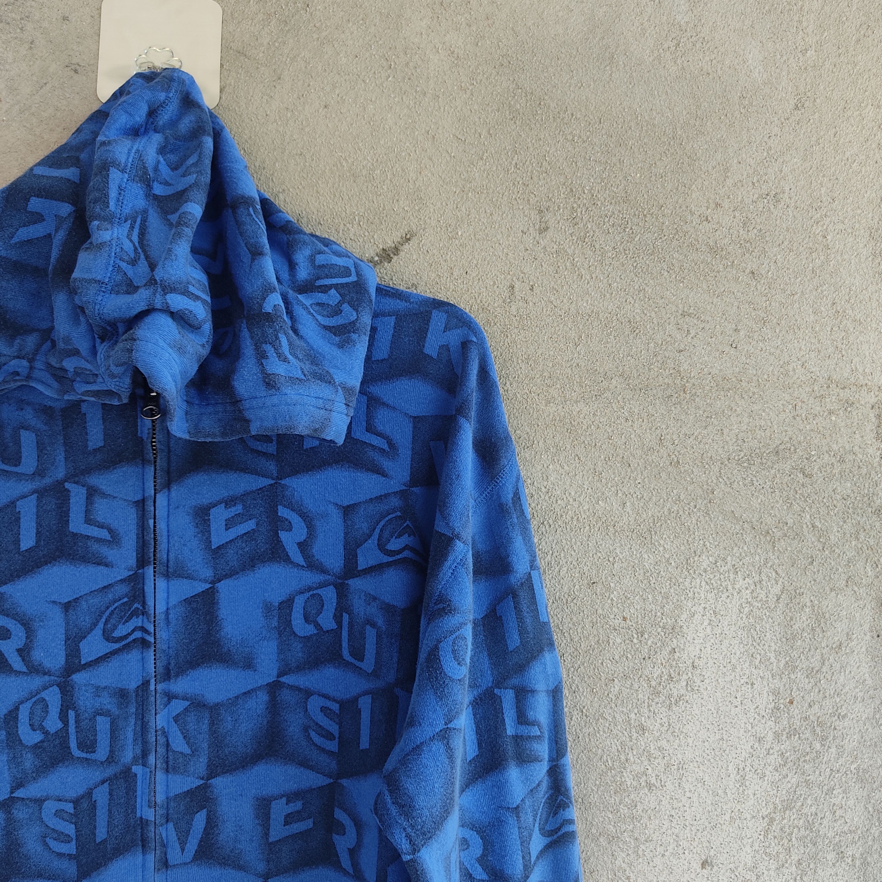 Quiksilver Quiksilver Full Print Logo Blue Zipper Hoodie Size US M / EU 48-50 / 2 - 5 Thumbnail