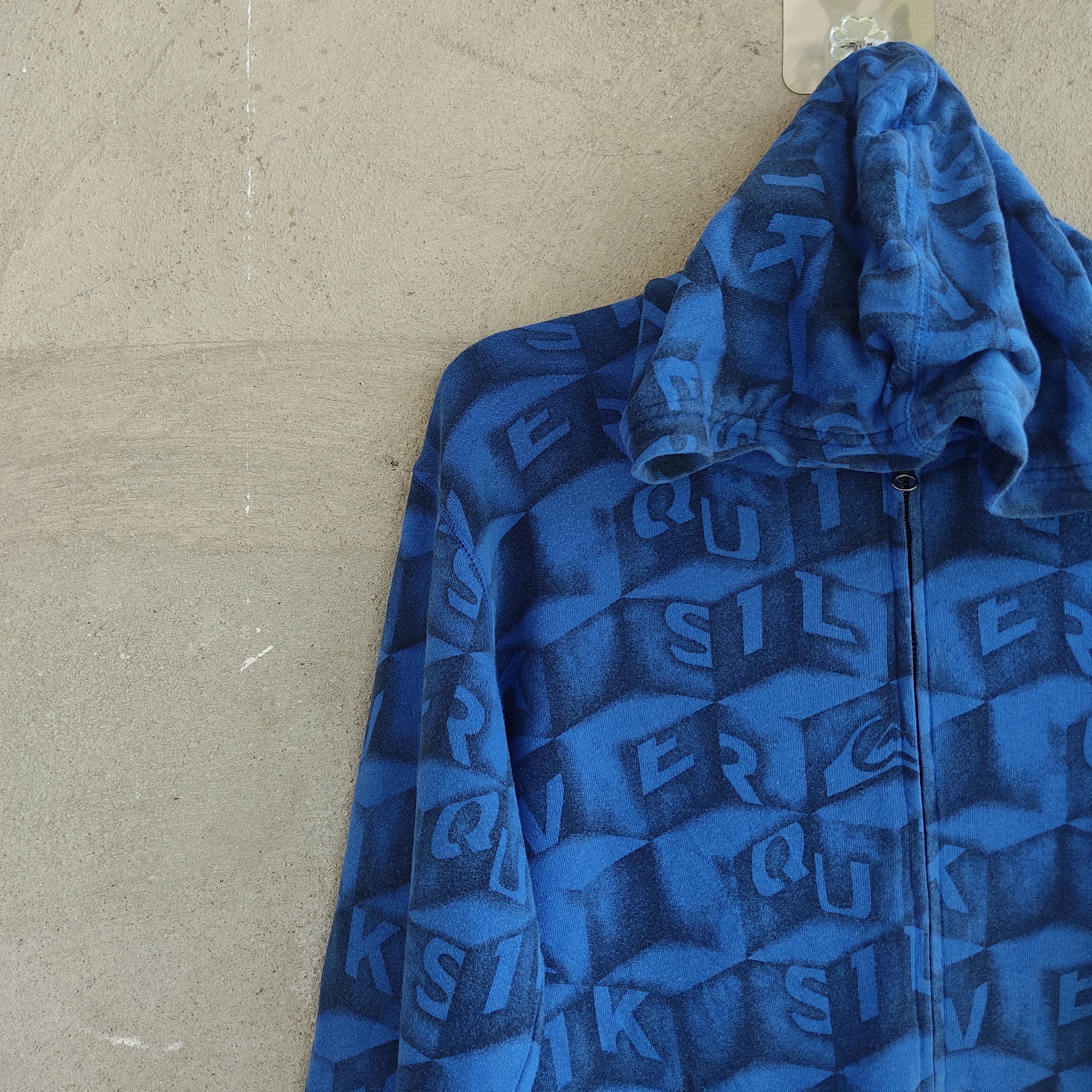 Quiksilver Quiksilver Full Print Logo Blue Zipper Hoodie Size US M / EU 48-50 / 2 - 4 Thumbnail