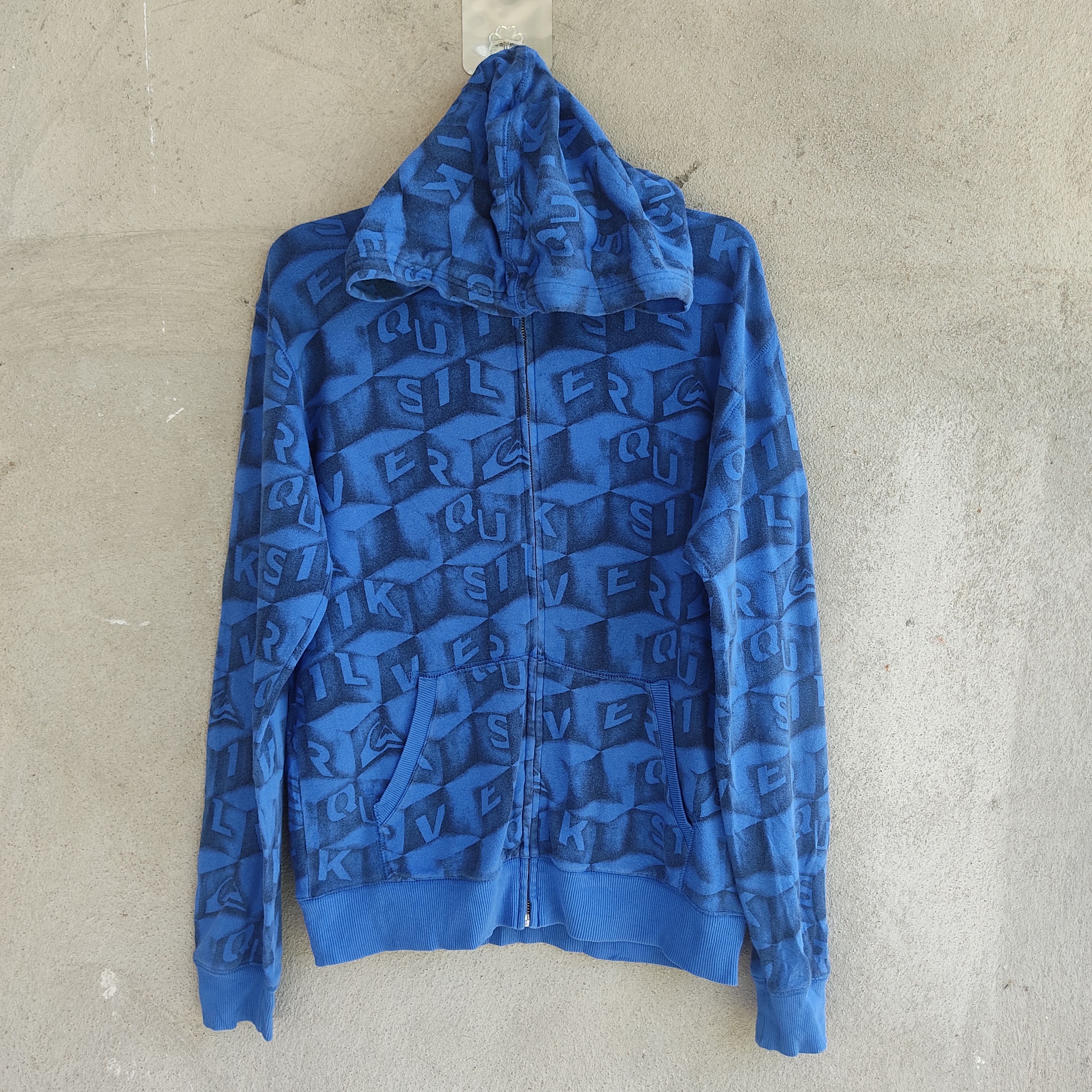 Quiksilver Quiksilver Full Print Logo Blue Zipper Hoodie Size US M / EU 48-50 / 2 - 1 Thumbnail