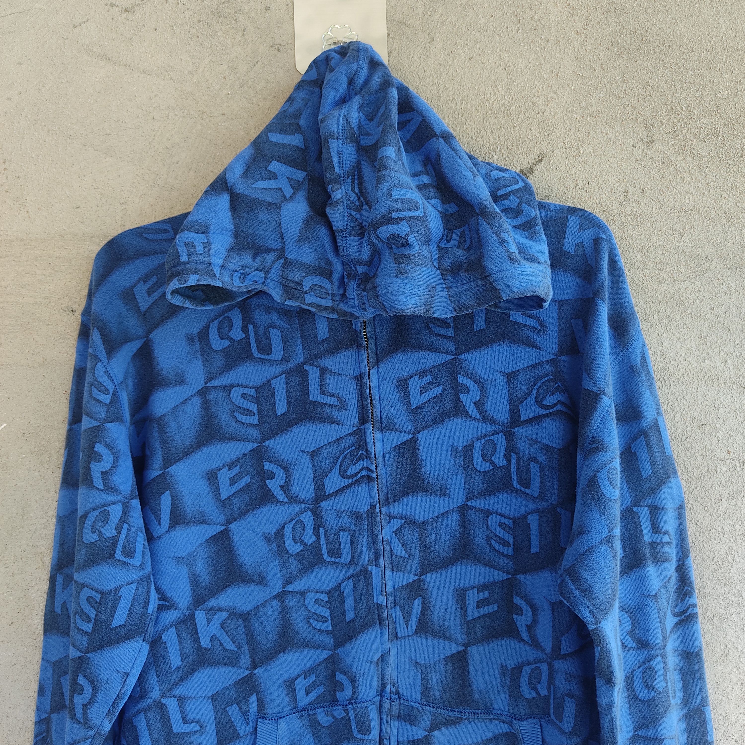 Quiksilver Quiksilver Full Print Logo Blue Zipper Hoodie Size US M / EU 48-50 / 2 - 2 Thumbnail