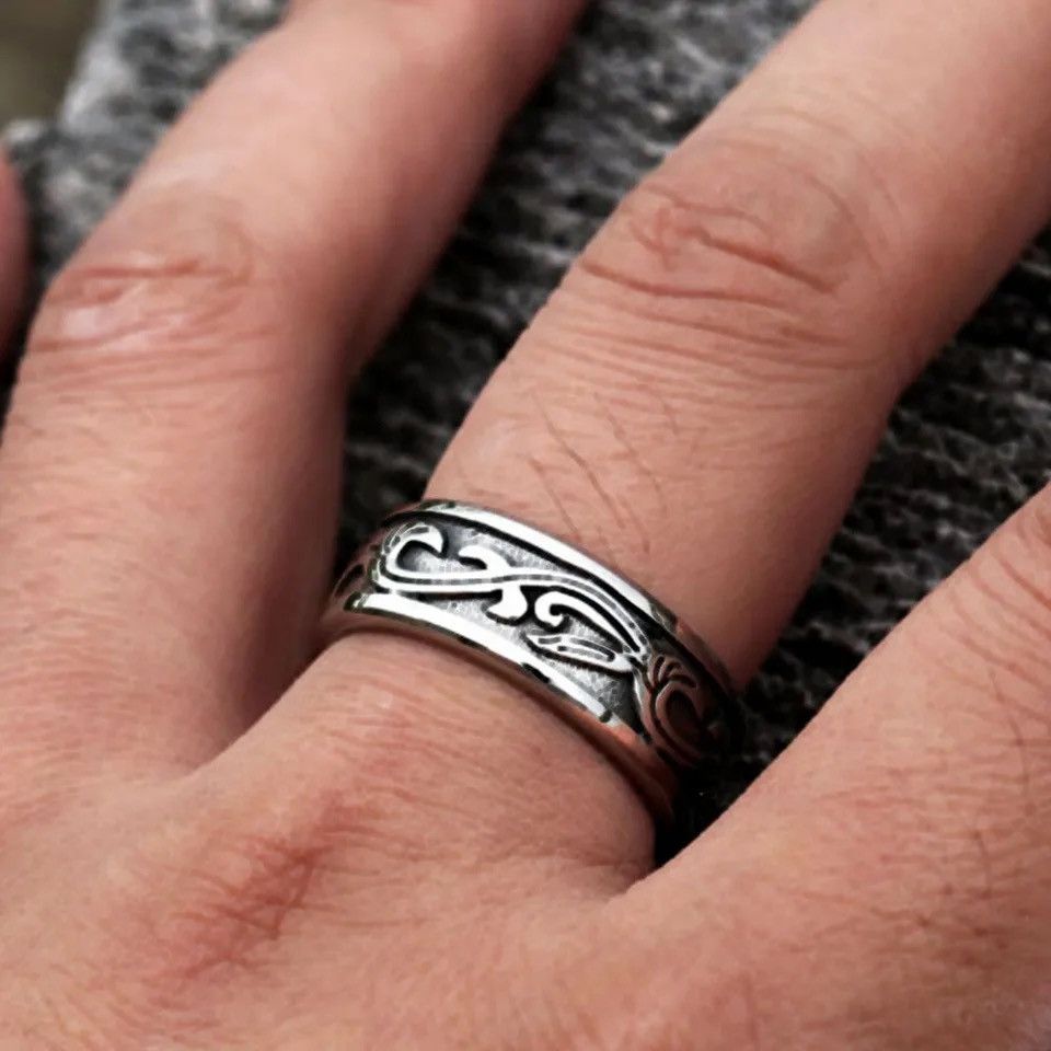 Jewelry Engraved Tarraine Pattern Ring Size ONE SIZE - 2 Thumbnail