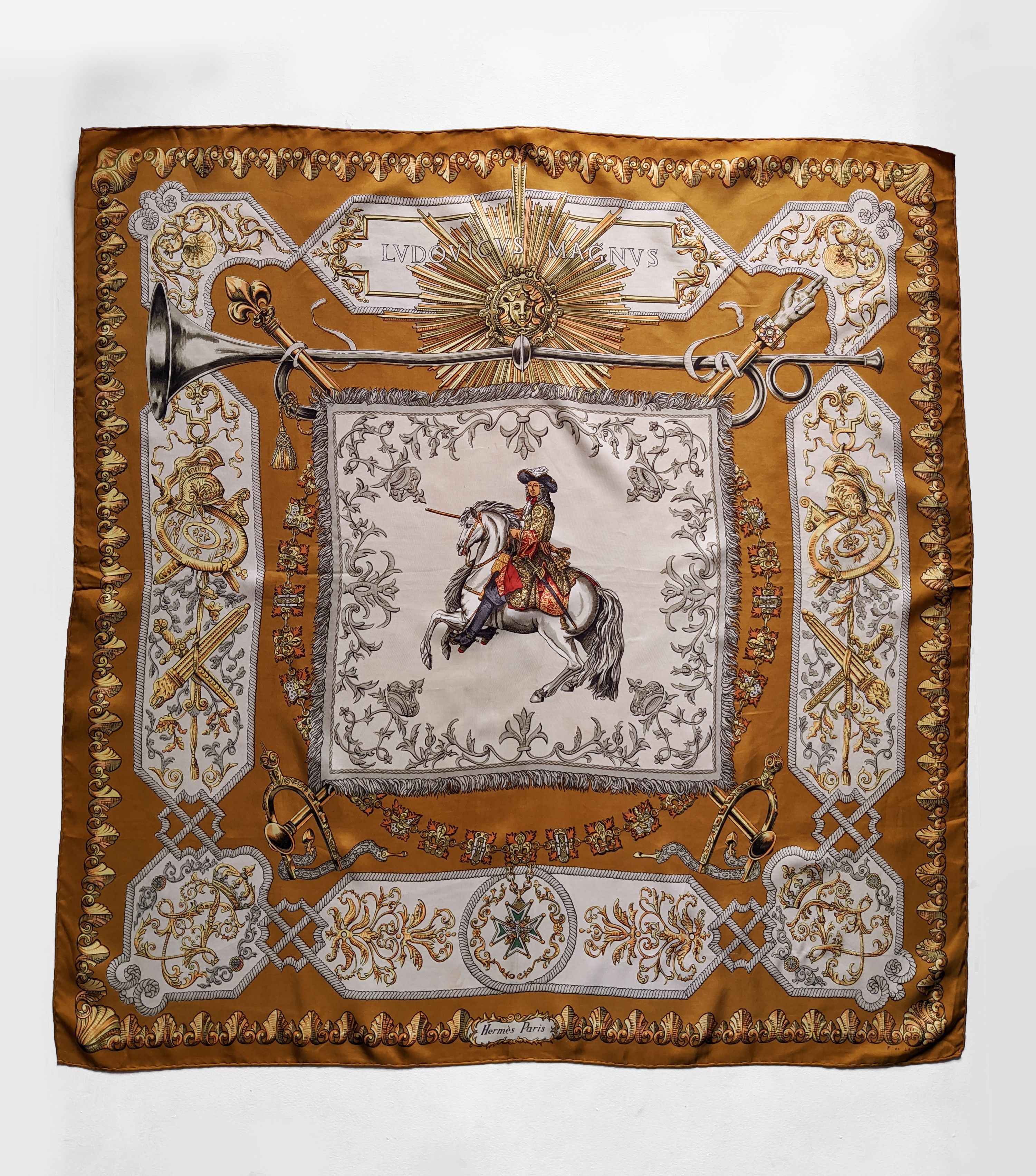 New Vintage HERMES Lvdovicvs Magnvs Silk Scarf