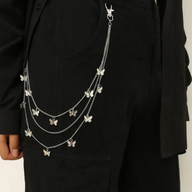 Jewelry Punk Street Butterfly Pants Chain Waist Chain Size ONE SIZE - 1 Thumbnail