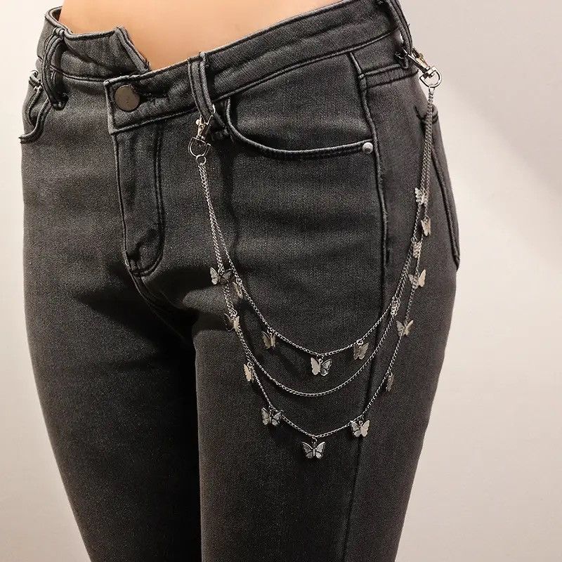 Jewelry Punk Street Butterfly Pants Chain Waist Chain Size ONE SIZE - 3 Thumbnail