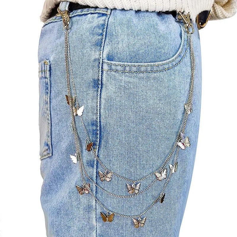 Jewelry Punk Street Butterfly Pants Chain Waist Chain Size ONE SIZE - 4 Thumbnail