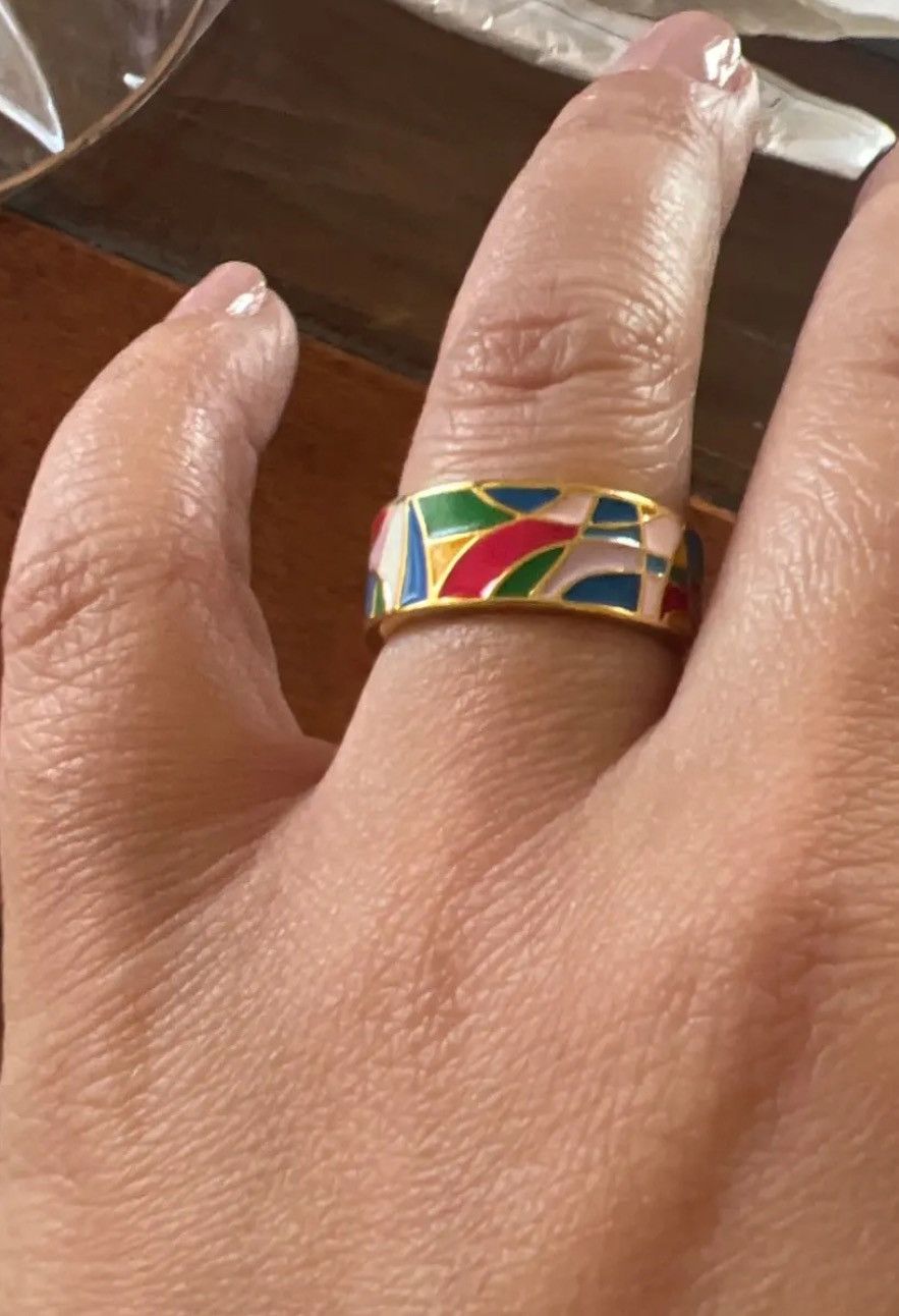 Japanese Brand × Jewelry × Vintage Creative Handmade Enamel Ring Size ONE SIZE - 5 Thumbnail