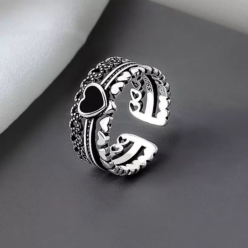 Jewelry Vintage Handmade Love Heart Ring Size ONE SIZE - 1 Thumbnail
