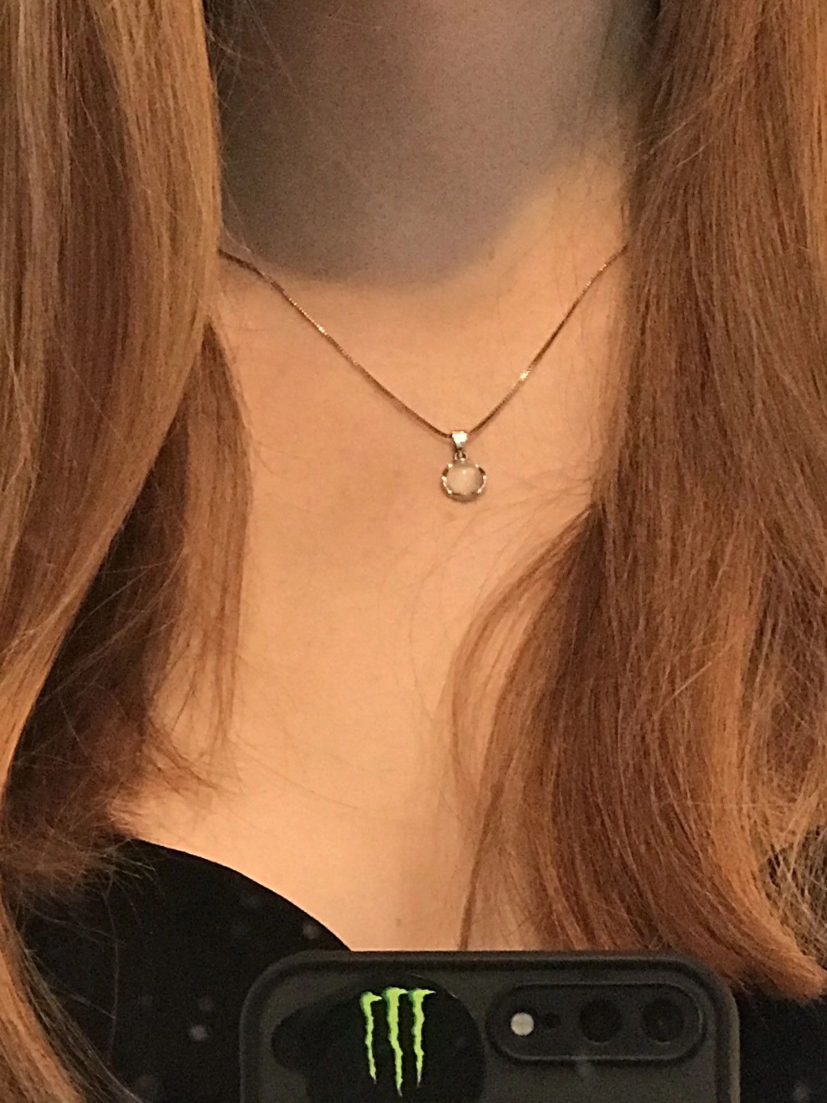 Jewelry Luxury Small White Round Moonstone Pendant Necklace Size ONE SIZE - 3 Thumbnail