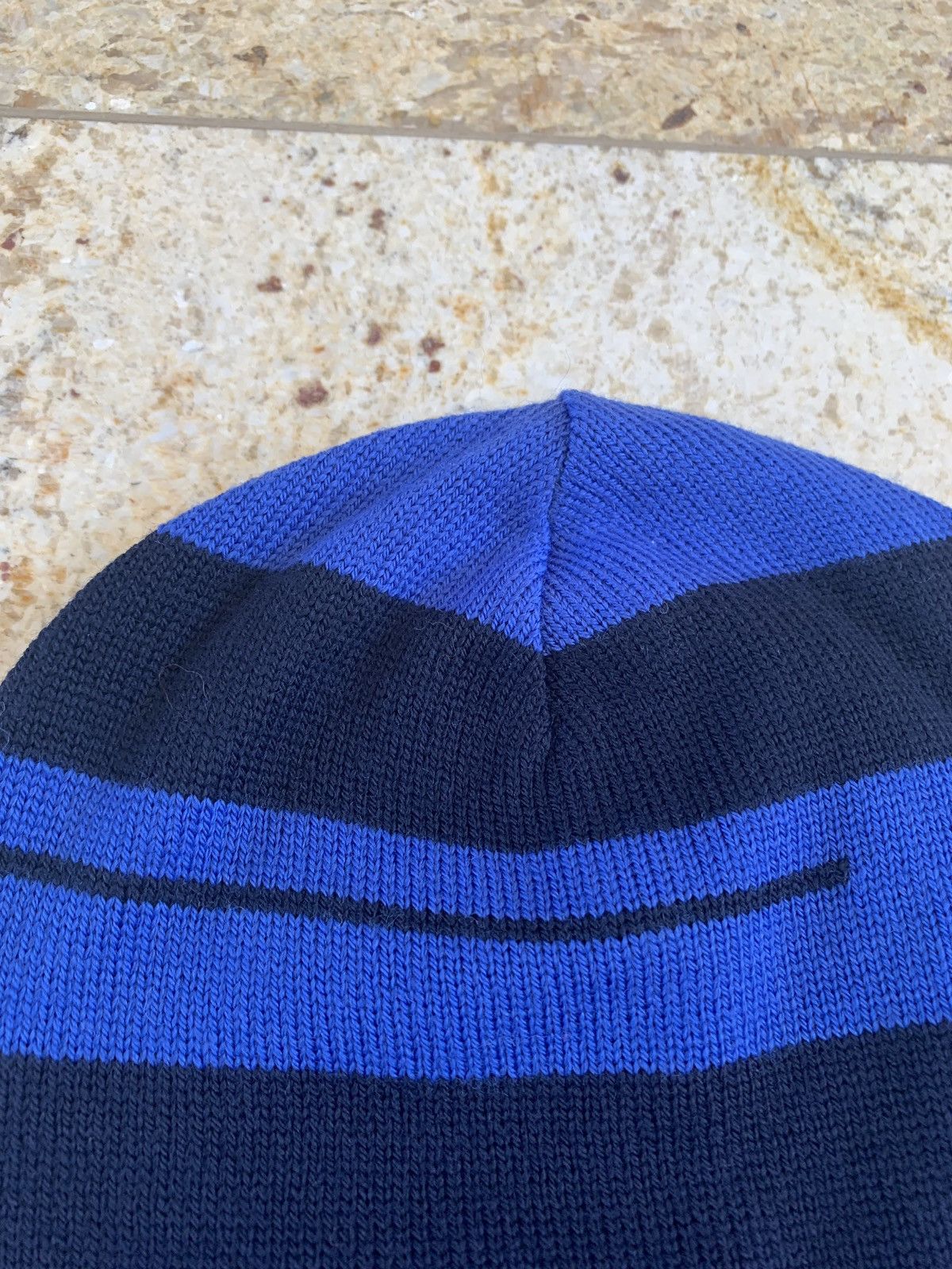 Raf Simons Blue & Black Pure Wool Stripe Hat Size ONE SIZE - 7 Thumbnail