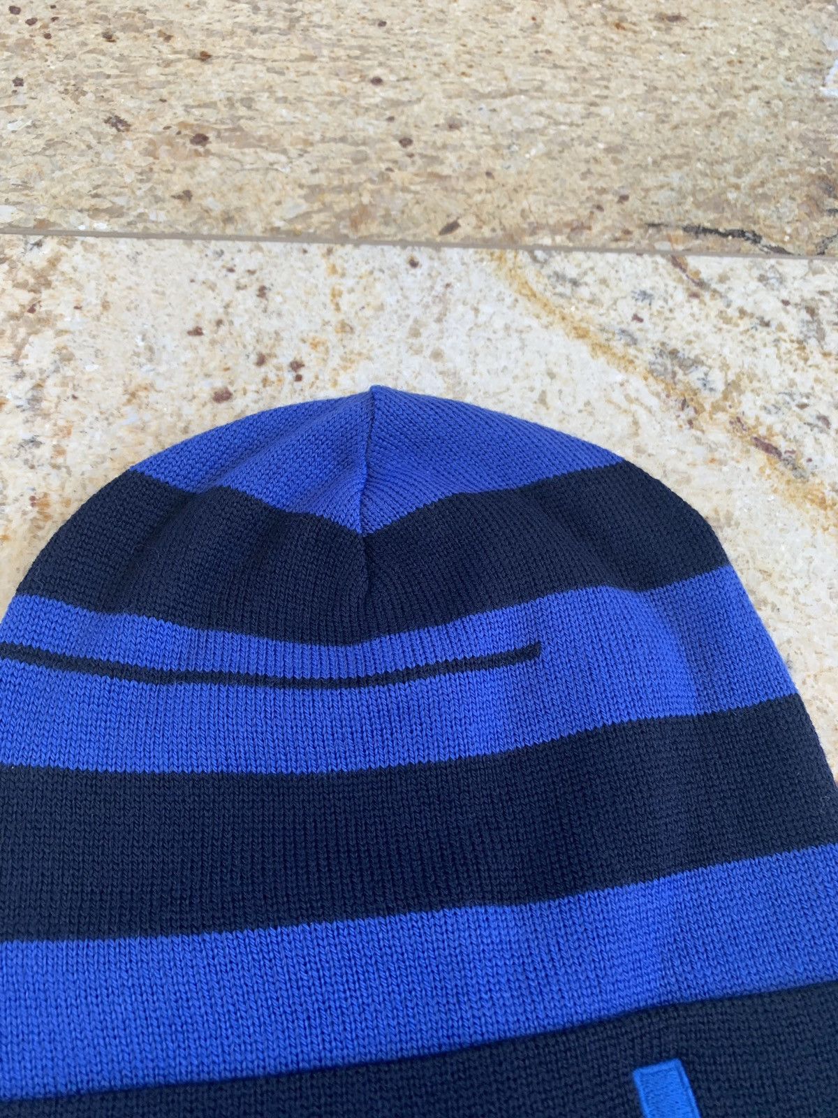 Raf Simons Blue & Black Pure Wool Stripe Hat Size ONE SIZE - 3 Thumbnail