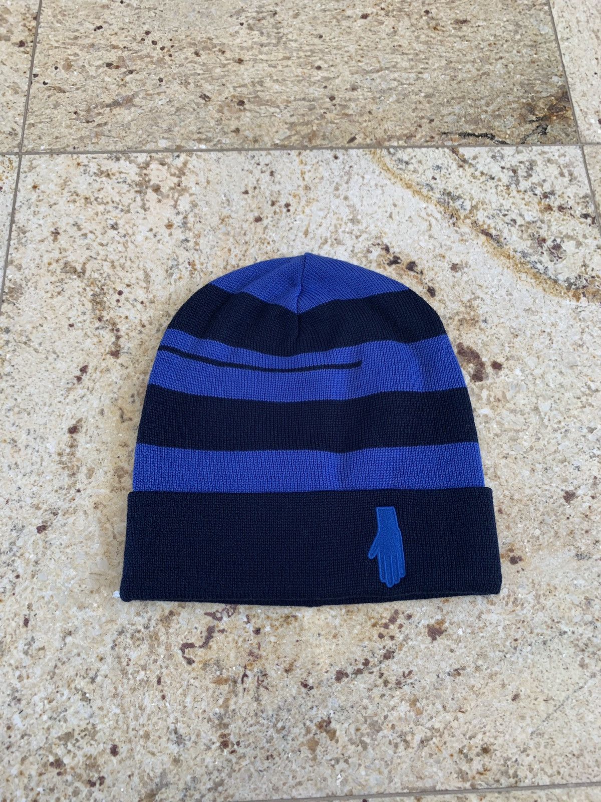 Raf Simons Blue & Black Pure Wool Stripe Hat Size ONE SIZE - 1 Thumbnail