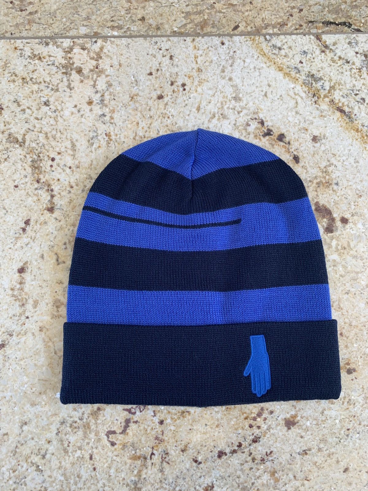 Raf Simons Blue & Black Pure Wool Stripe Hat Size ONE SIZE - 2 Thumbnail