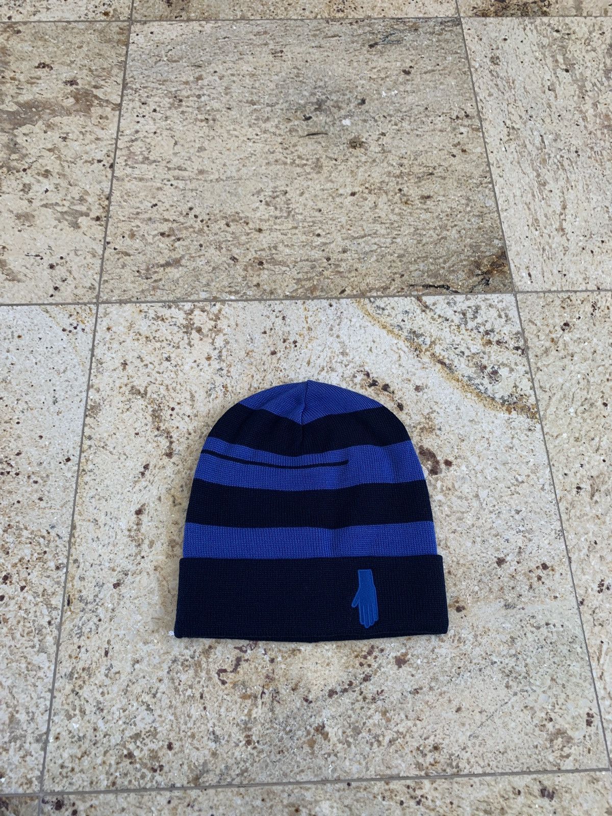 Raf Simons Blue & Black Pure Wool Stripe Hat Size ONE SIZE - 6 Thumbnail
