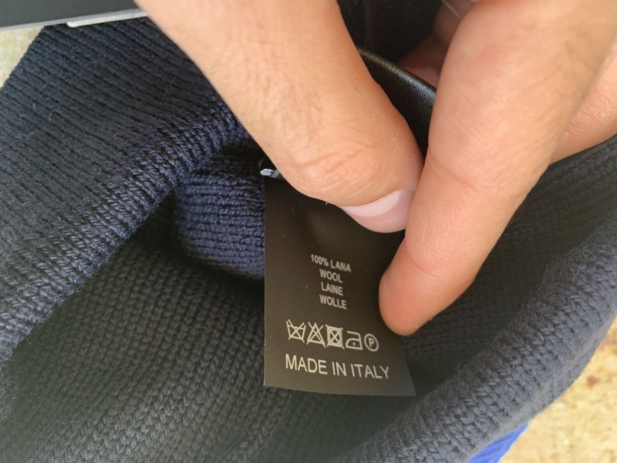 Raf Simons Blue & Black Pure Wool Stripe Hat Size ONE SIZE - 10 Thumbnail