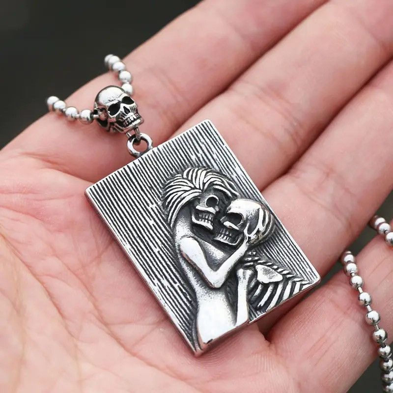 Jewelry Gothic Eros Skull Pendant Necklaces Size ONE SIZE - 1 Thumbnail