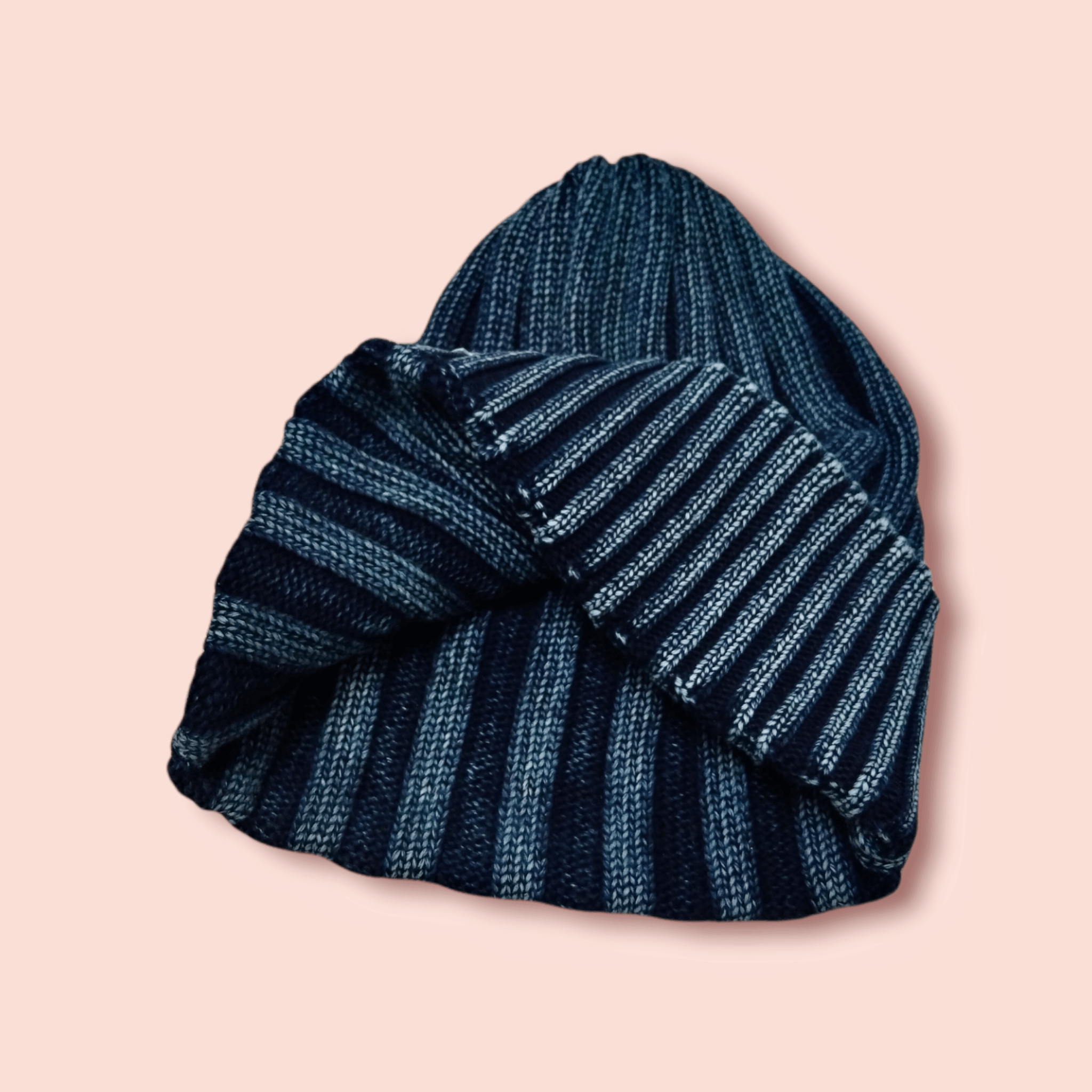 Indigo × Japanese Brand WELLKAM JAPAN INDIGO OVERDYED RIB KNIT SKULL BEANIE Size ONE SIZE - 4 Thumbnail
