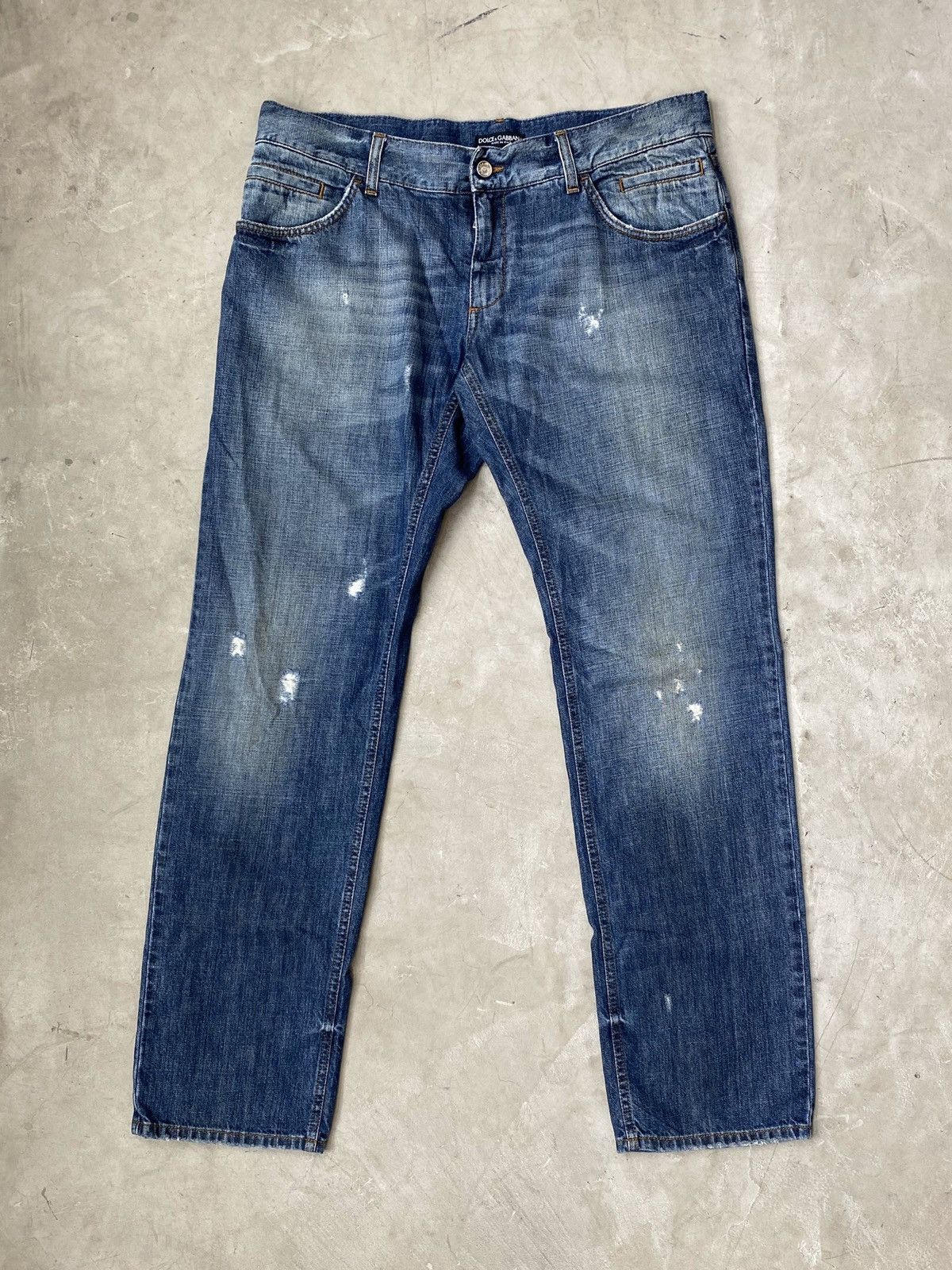 Dolce & Gabbana Dolce & Gabbana Light Distressed Denims Size US 38 / EU 54 - 1 Thumbnail