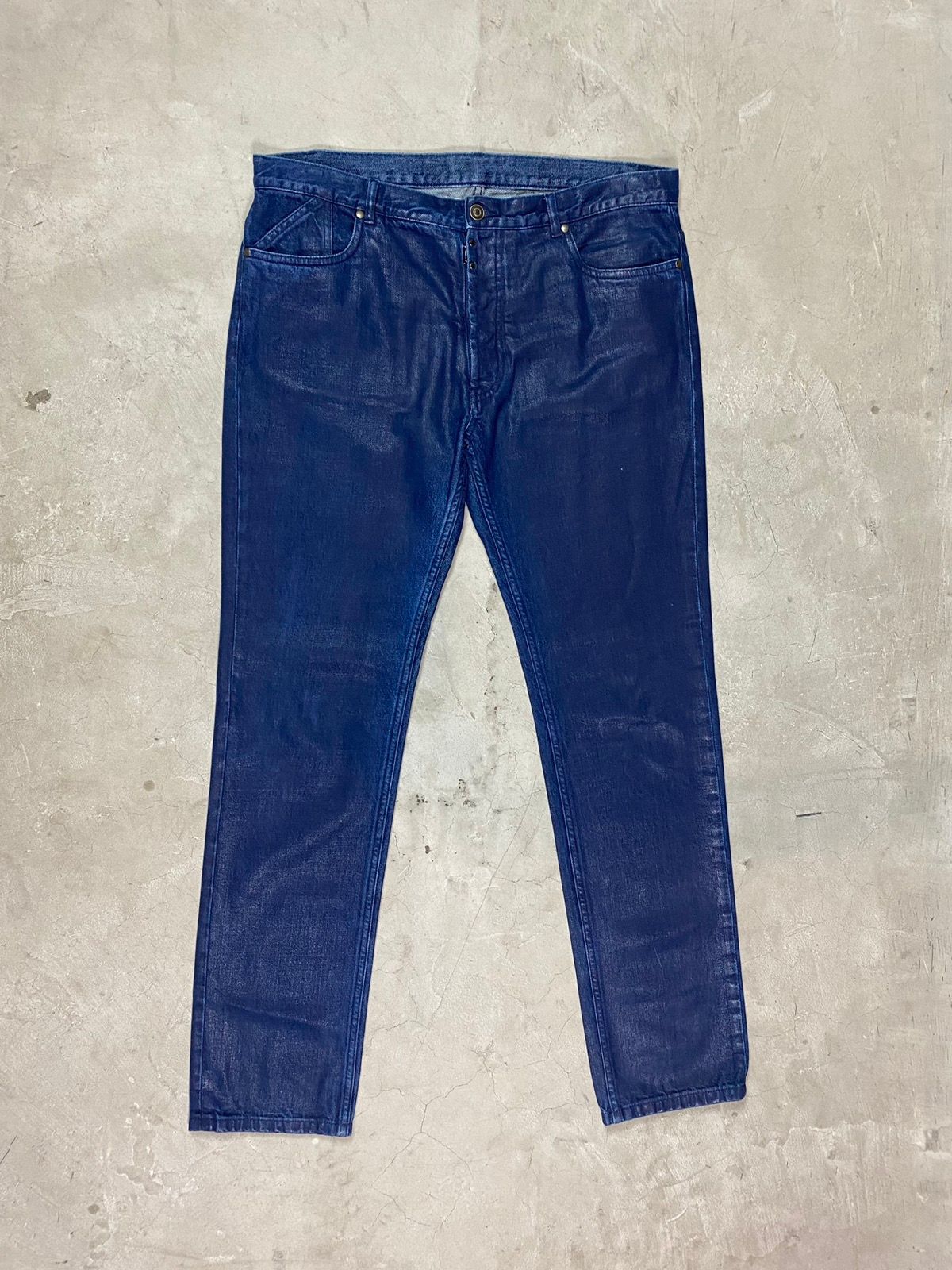 Pre-owned Maison Margiela Iconic Paint Coated Jeans In Blue