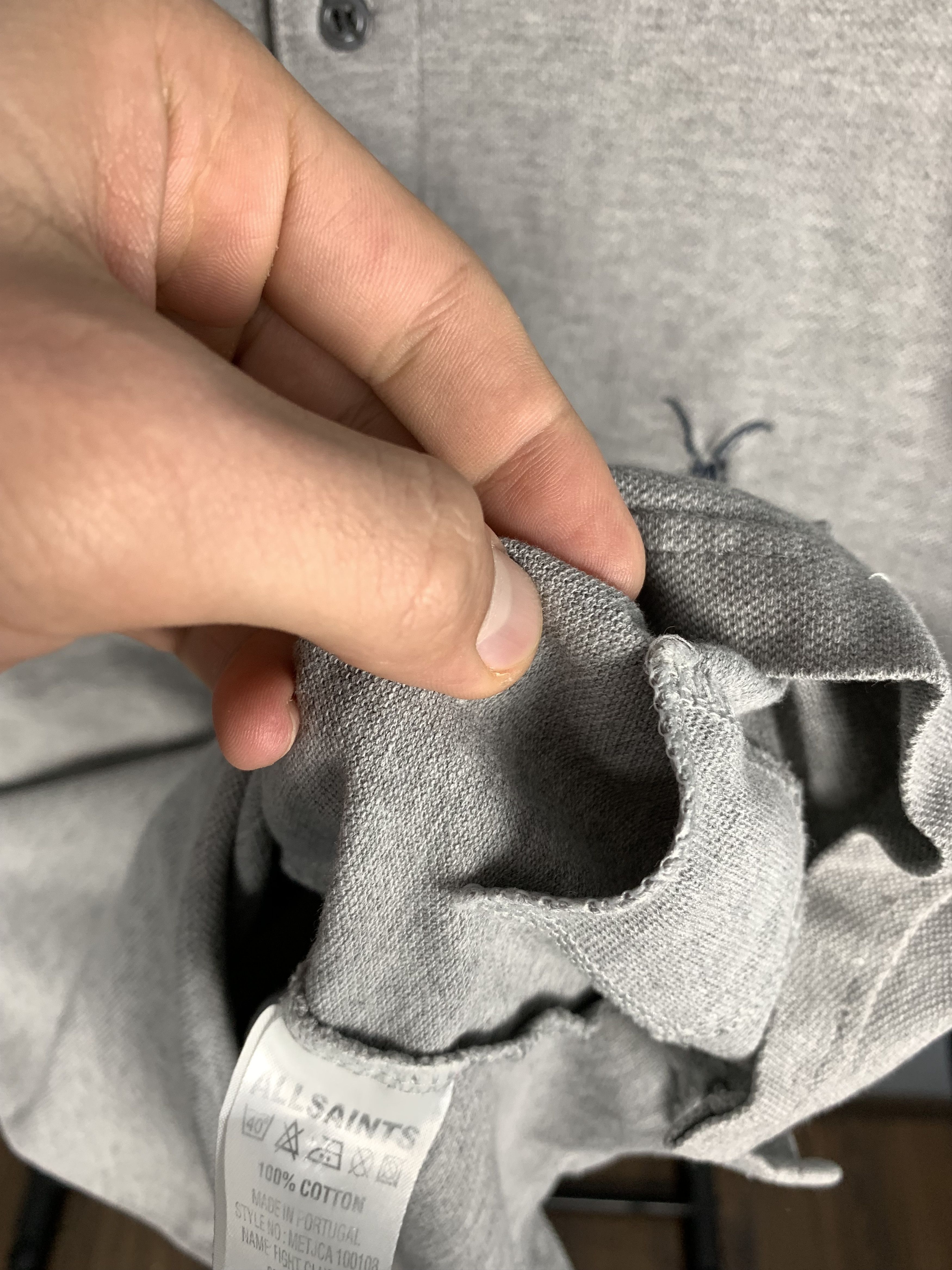 Allsaints All Saints Grey Mens Polo Shirt Size US S / EU 44-46 / 1 - 4 Thumbnail
