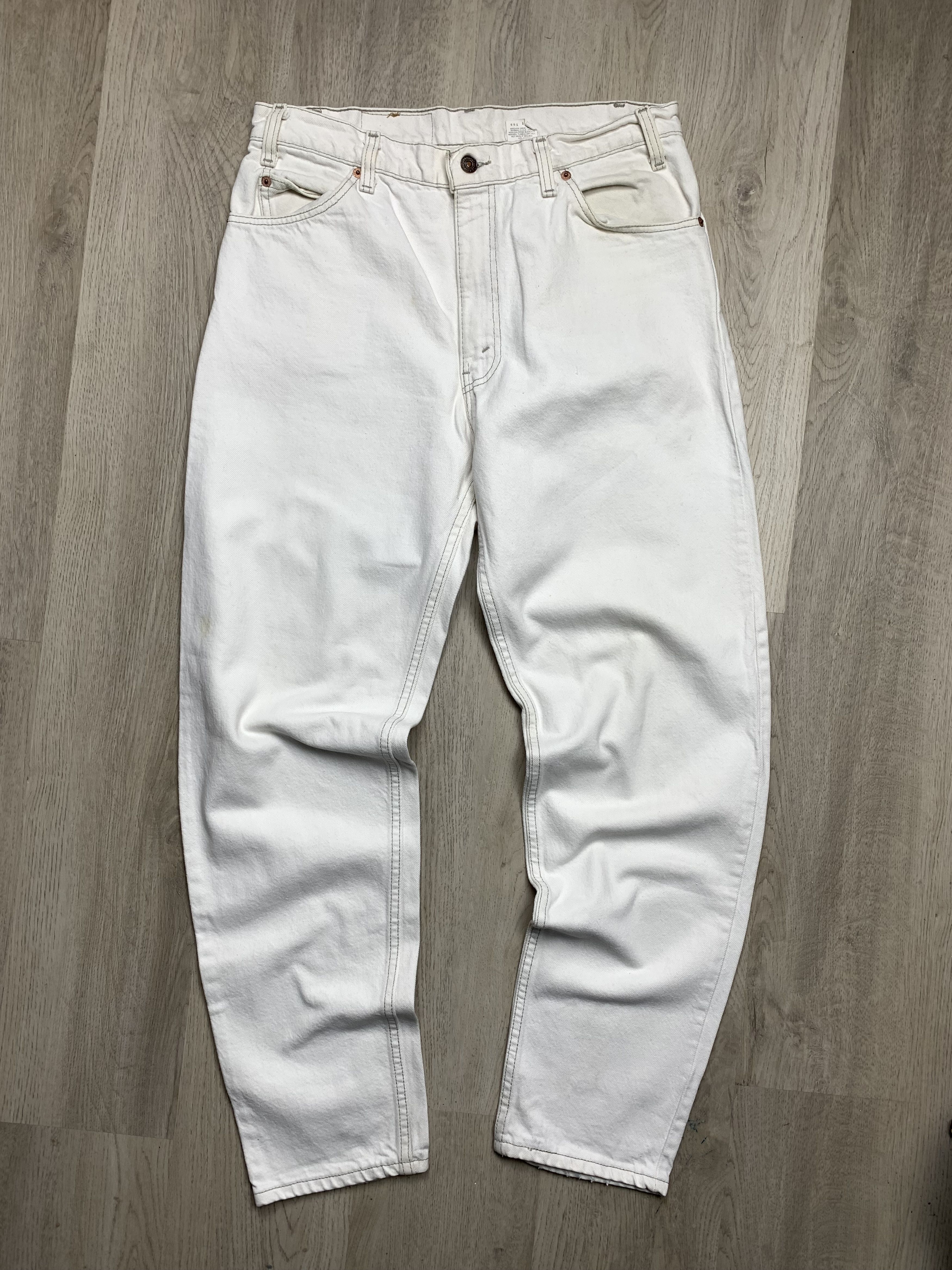 Levi's Levis 550 White Denim Pants Orange Tab Jeans Size US 30 / EU 46 - 7 Thumbnail