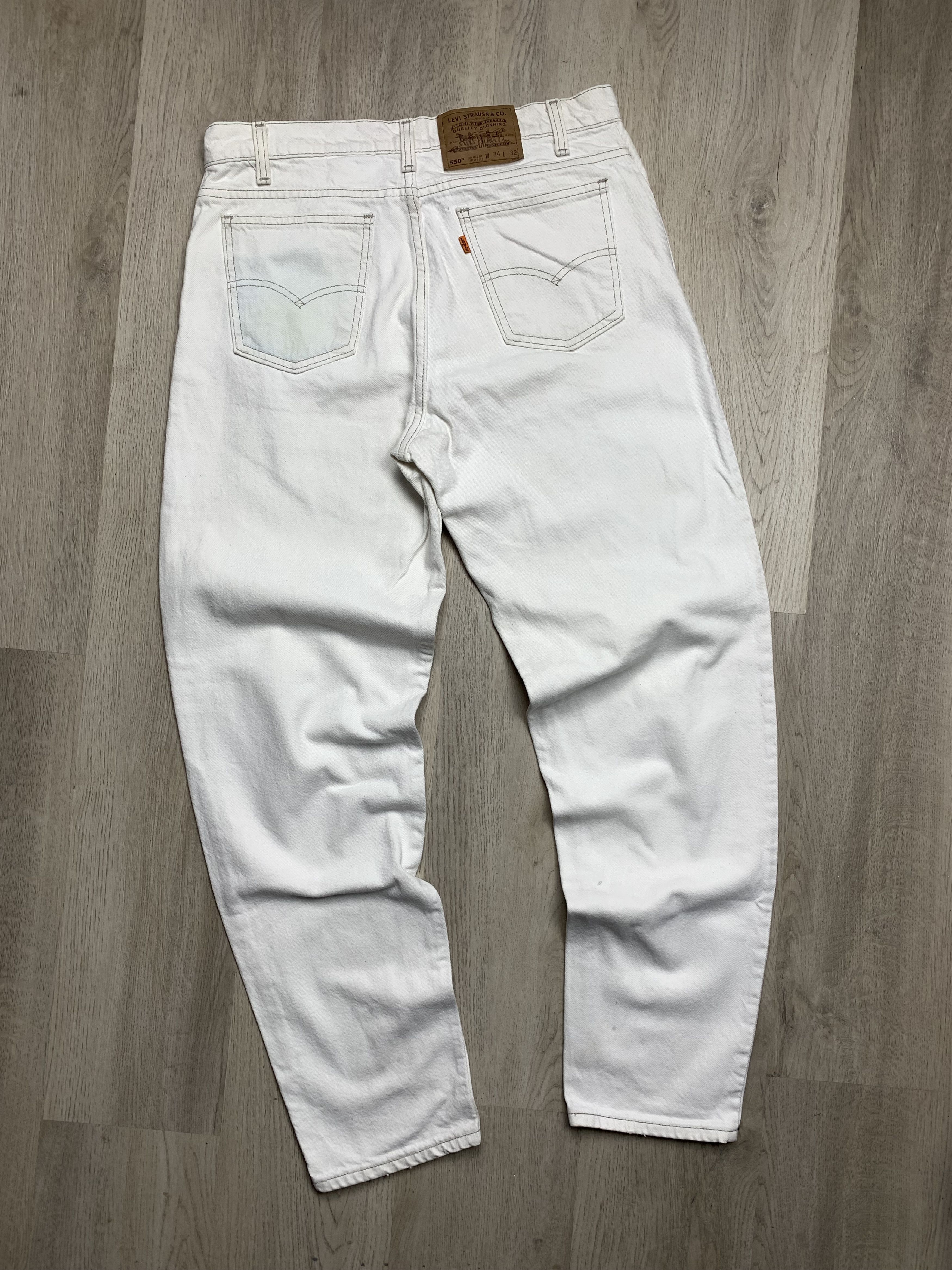 Levi's Levis 550 White Denim Pants Orange Tab Jeans Size US 30 / EU 46 - 1 Thumbnail