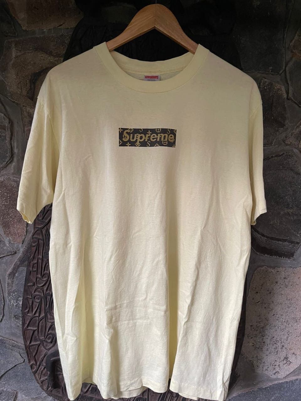 OG 2000 Supreme Louis Vuitton LV Monogram Box Logo T Shirt 100% Authentic  VTG