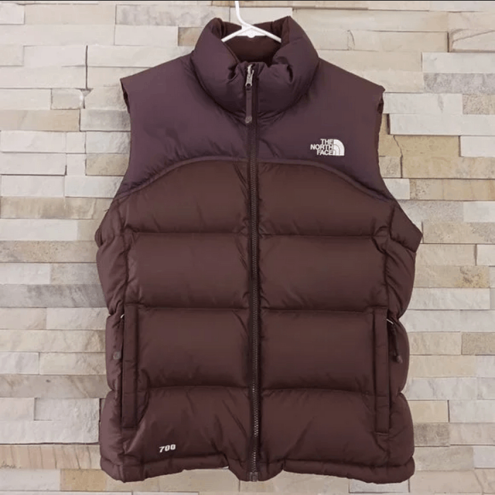 The North Face North Face Womens Brown Nuptse Large Puffer Vest Puff
