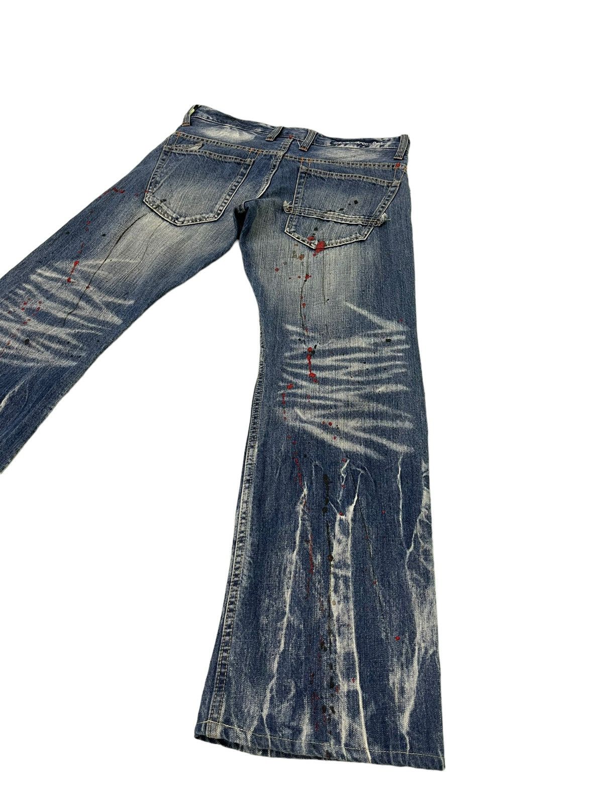 Japanese Brand Flare Jeans Root Three Acid Wash Painter Boot Cut 4🟦2 Size US 33 - 3 Thumbnail