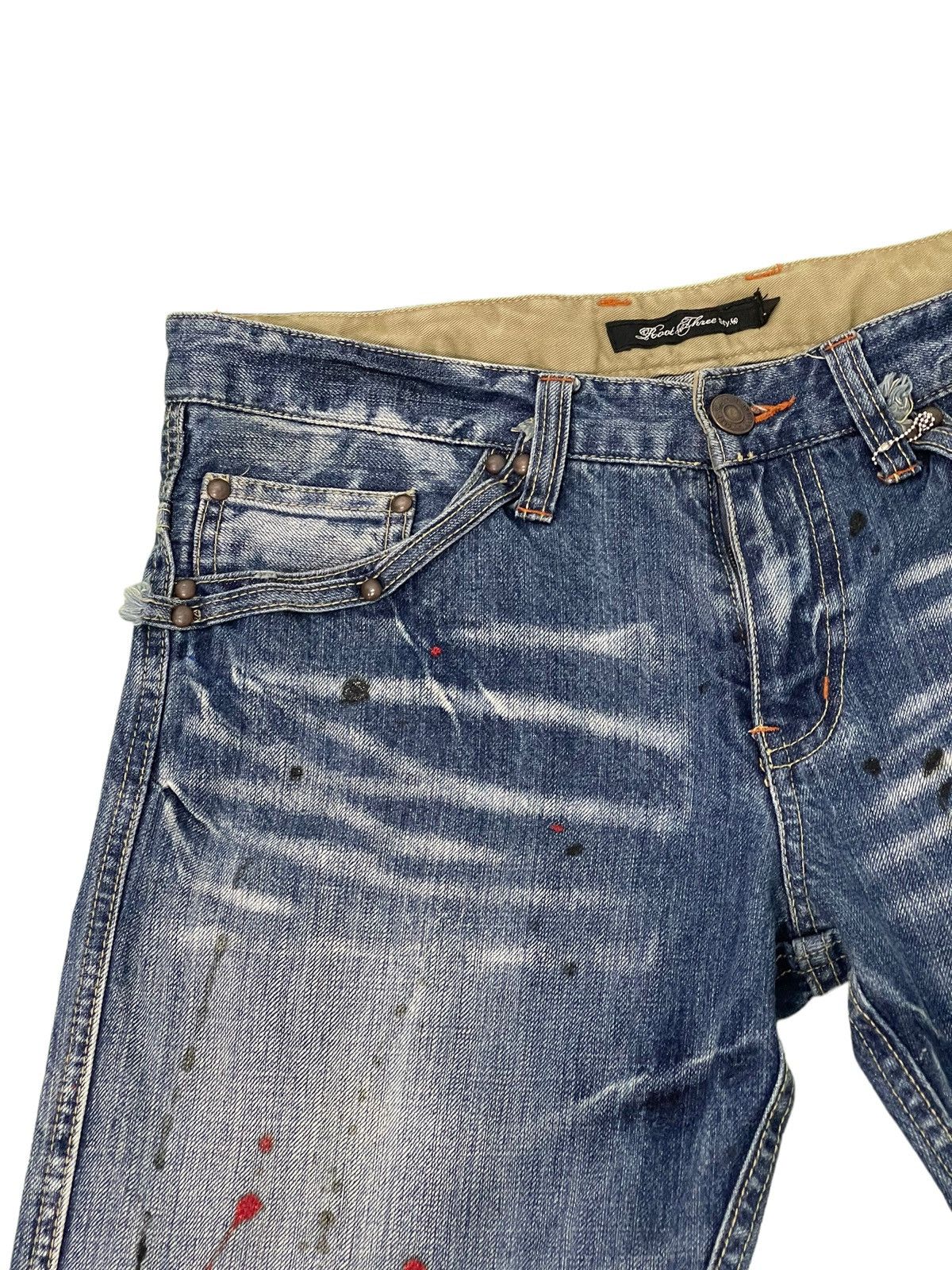 Japanese Brand Flare Jeans Root Three Acid Wash Painter Boot Cut 4🟦2 Size US 33 - 16 Thumbnail