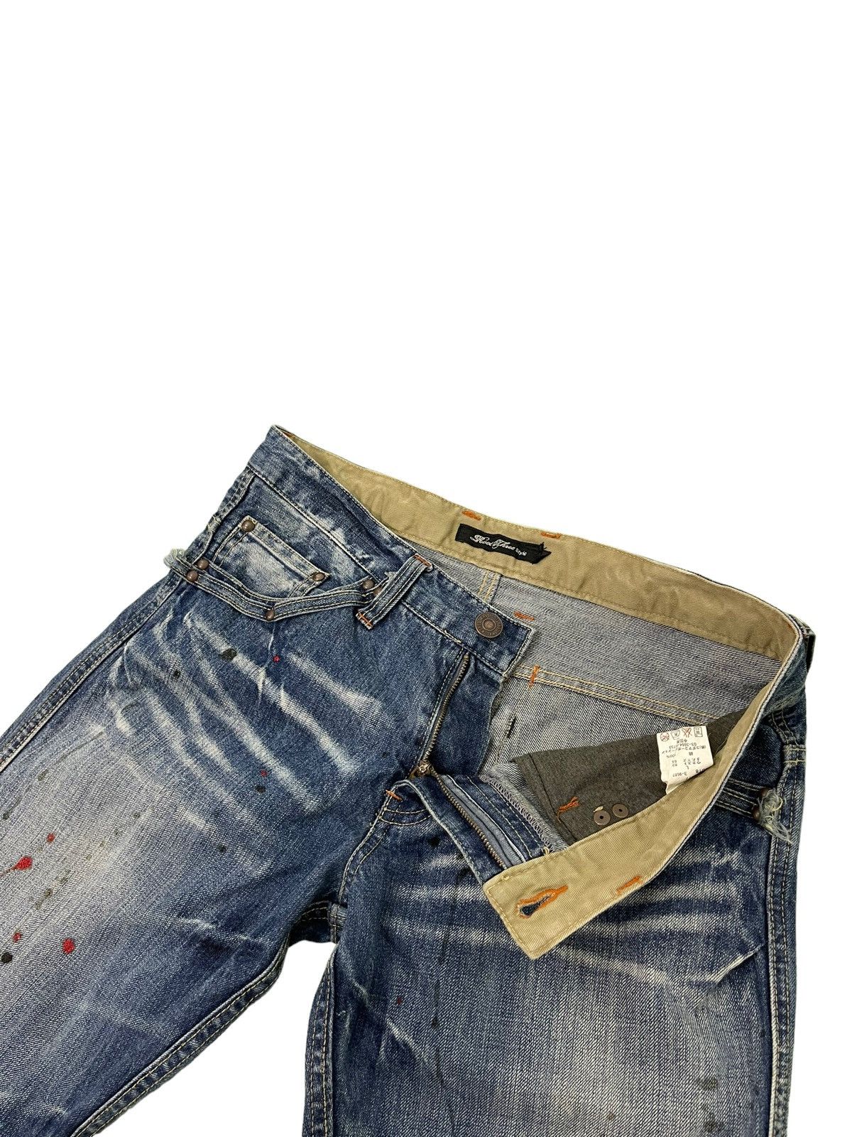 Japanese Brand Flare Jeans Root Three Acid Wash Painter Boot Cut 4🟦2 Size US 33 - 19 Thumbnail