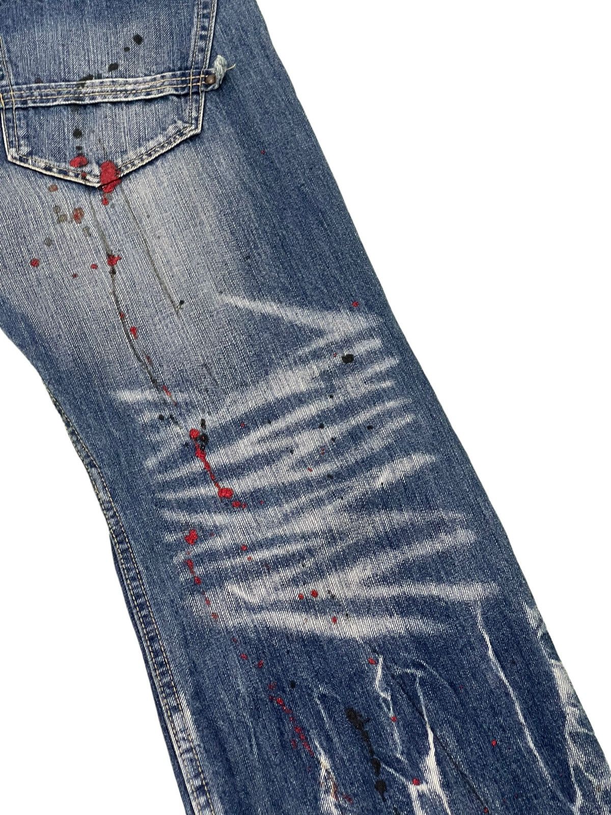 Japanese Brand Flare Jeans Root Three Acid Wash Painter Boot Cut 4🟦2 Size US 33 - 7 Thumbnail