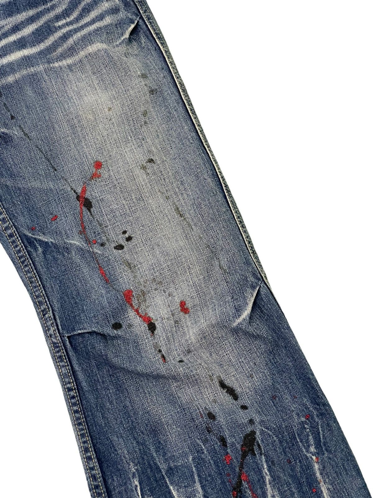 Japanese Brand Flare Jeans Root Three Acid Wash Painter Boot Cut 4🟦2 Size US 33 - 15 Thumbnail