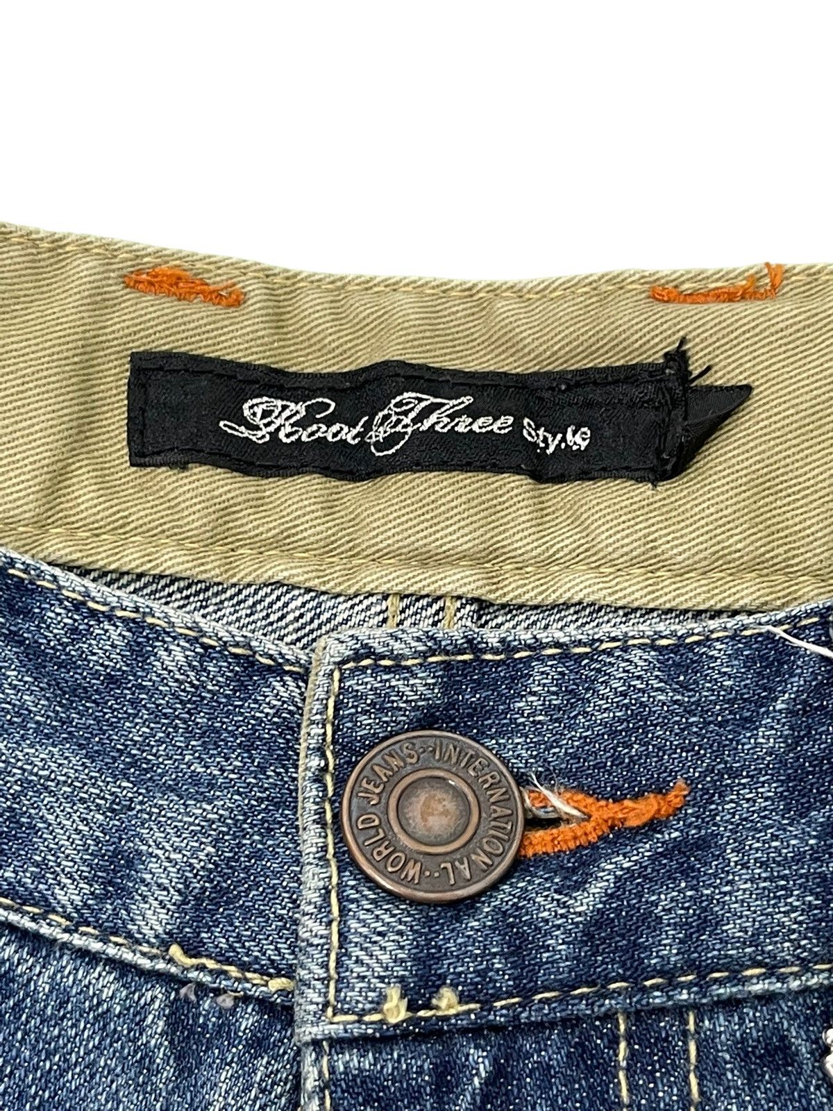 Japanese Brand Flare Jeans Root Three Acid Wash Painter Boot Cut 4🟦2 Size US 33 - 18 Thumbnail