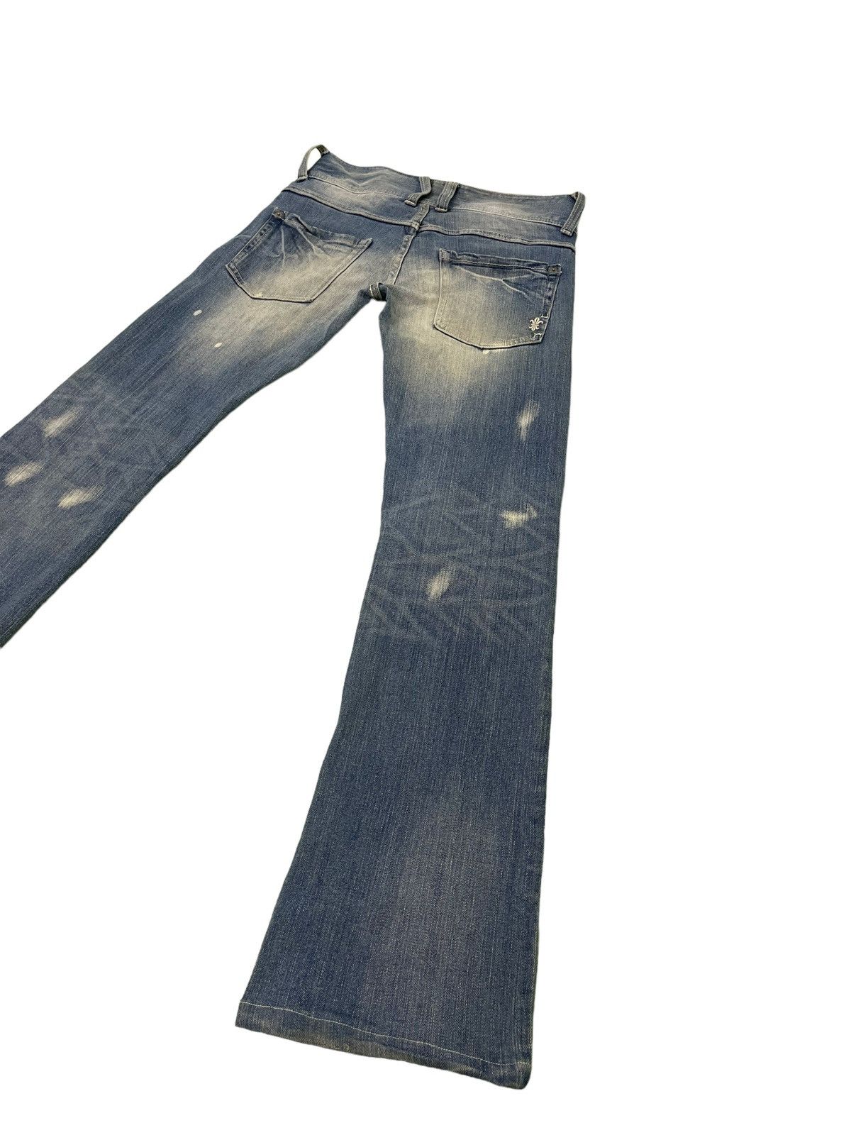 Japanese Brand Flare Jeans Acid Wash Cook Jeans Low Rise Stretchy 4🟦2 Size US 29 - 13 Thumbnail