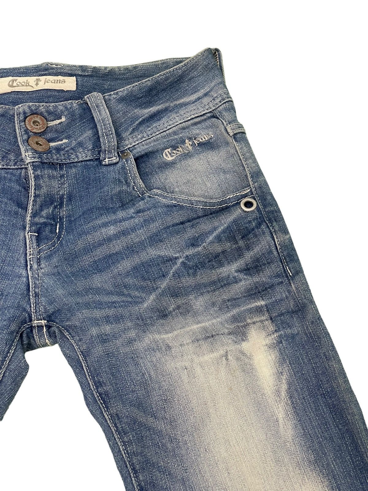 Japanese Brand Flare Jeans Acid Wash Cook Jeans Low Rise Stretchy 4🟦2 Size US 29 - 9 Thumbnail