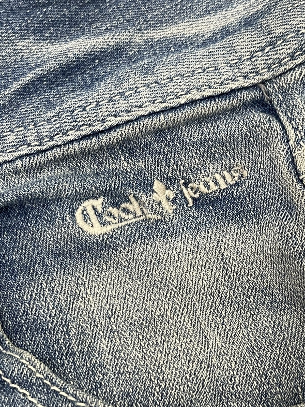 Japanese Brand Flare Jeans Acid Wash Cook Jeans Low Rise Stretchy 4🟦2 Size US 29 - 20 Thumbnail