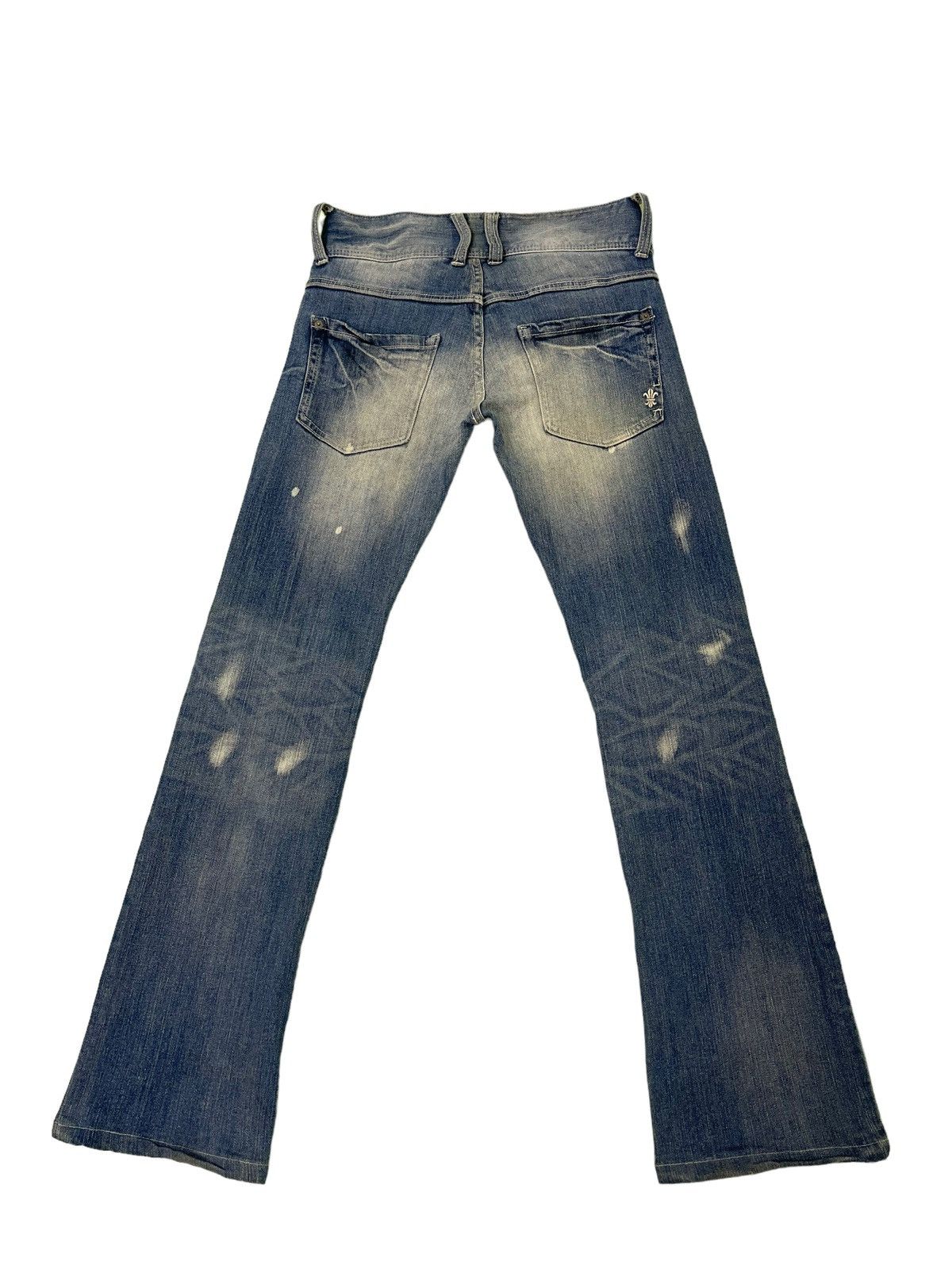 Japanese Brand Flare Jeans Acid Wash Cook Jeans Low Rise Stretchy 4🟦2 Size US 29 - 11 Thumbnail