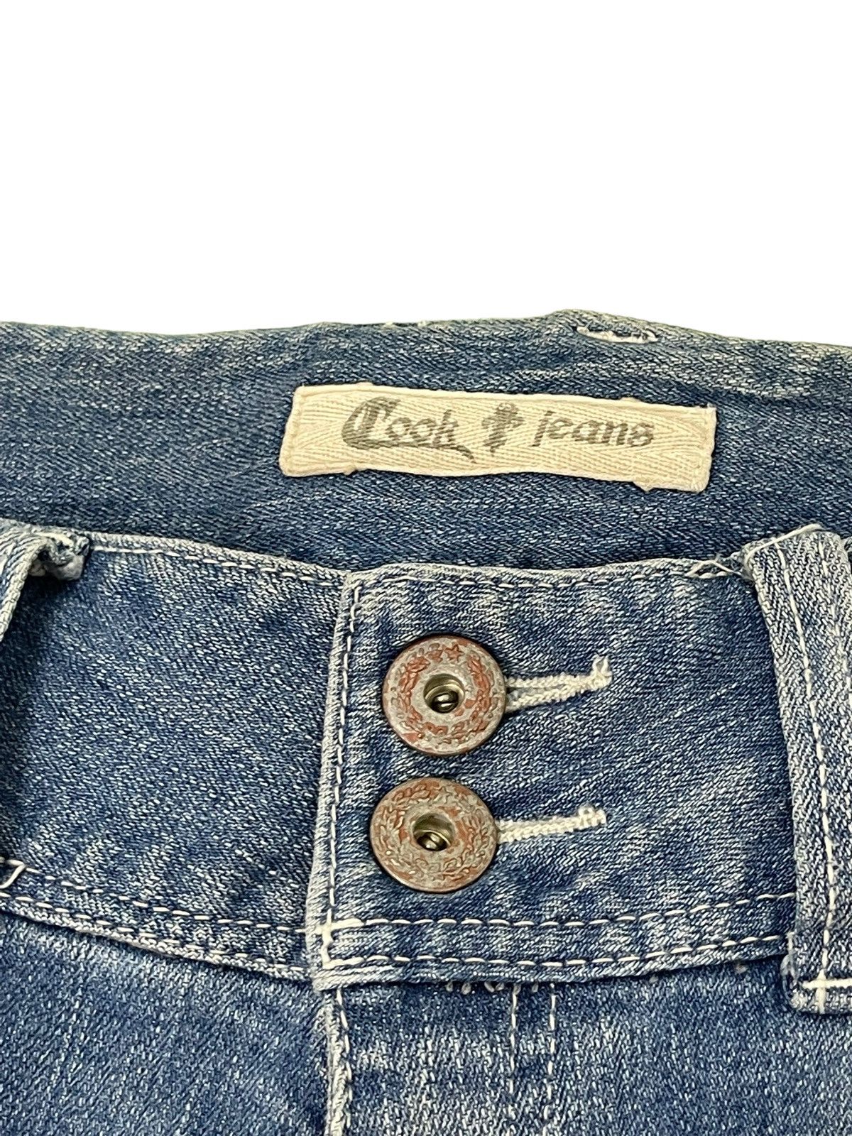 Japanese Brand Flare Jeans Acid Wash Cook Jeans Low Rise Stretchy 4🟦2 Size US 29 - 10 Thumbnail