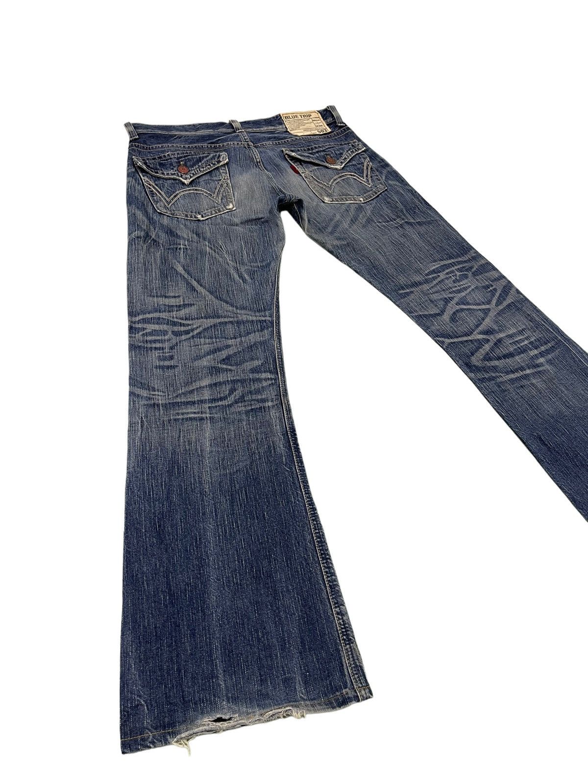 image of Hype Flare Jeans Edwin Japan Acid Wash Denim Boot Cut 42 in Blue, Men's (Size 35)